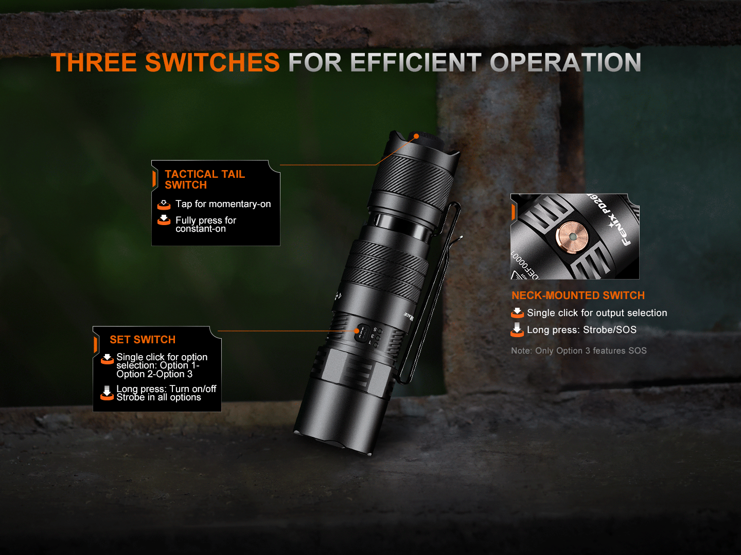 Fenix PD26R ACE Multi-Mode Compact Tactical Flashlight - Energize Trek