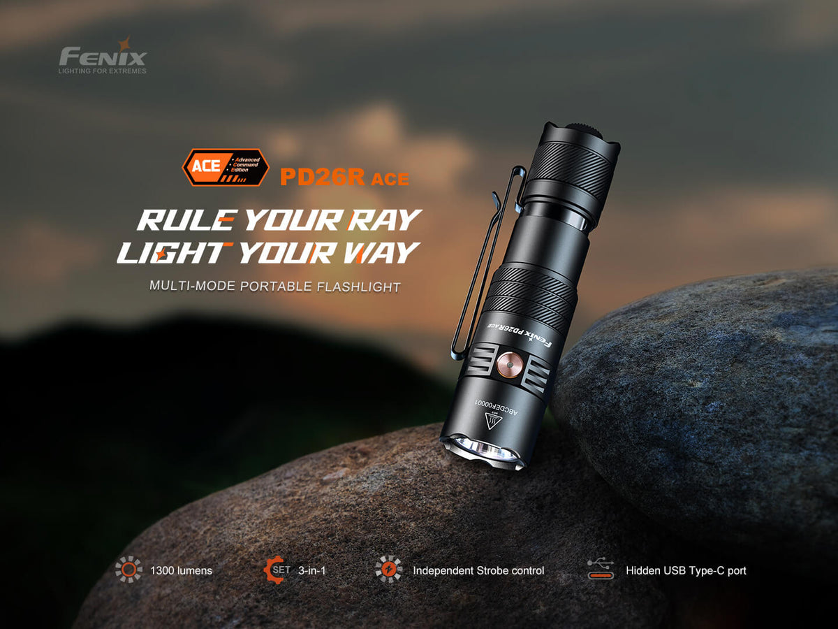 Fenix PD26R ACE Multi-Mode Compact Flashlight - Energize Trek
