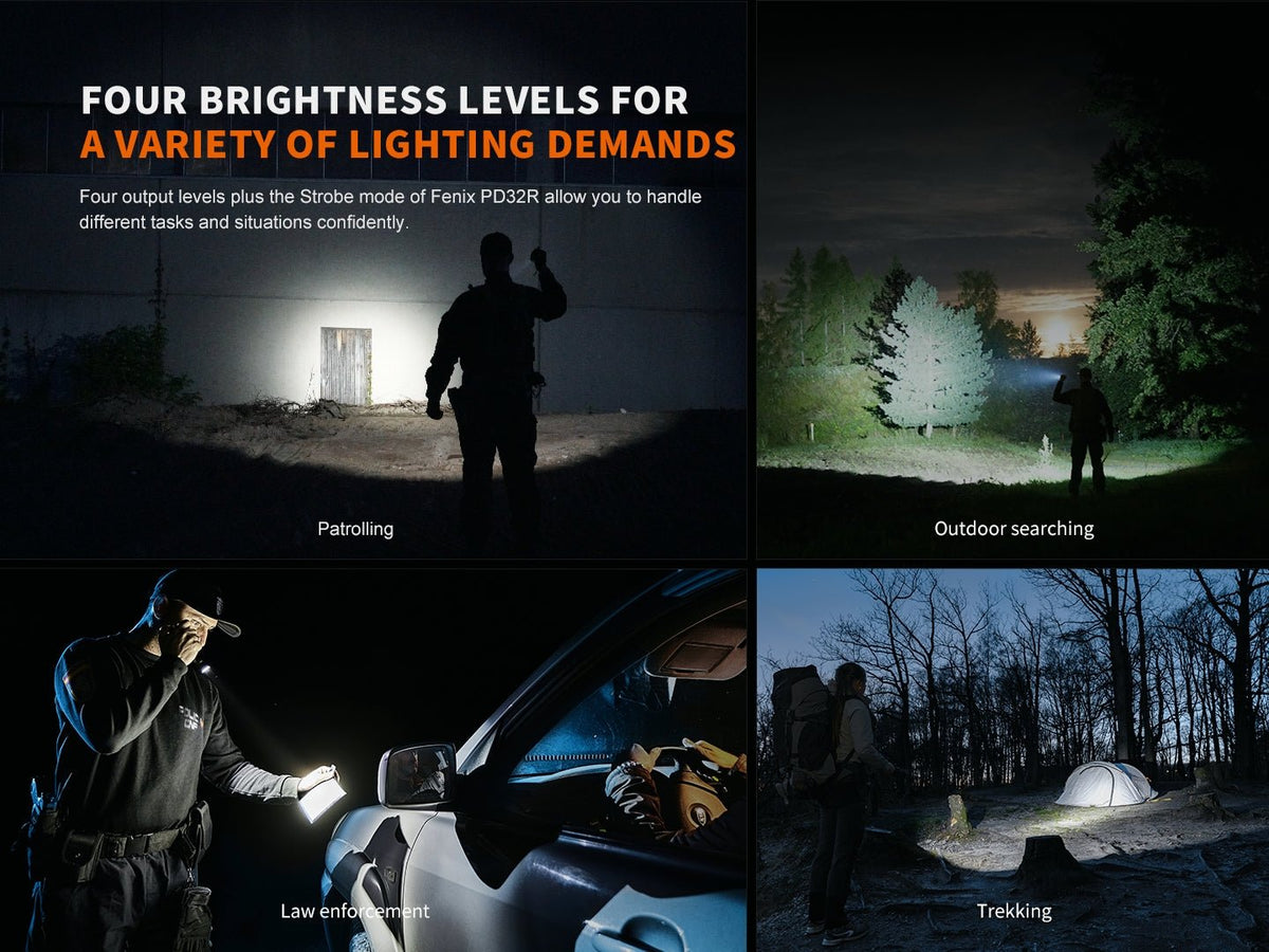 Fenix PD32R Rechargeable Silent Switch LED Flashlight - Energize Trek