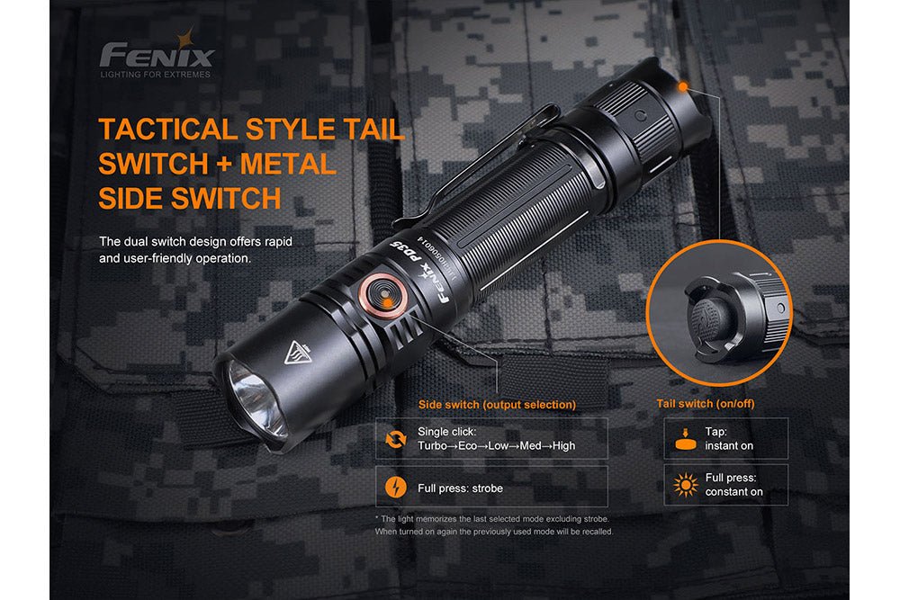 Fenix PD35 V3.0 Everyday Carry Flashlight - 1700 Lumens - Energize Trek