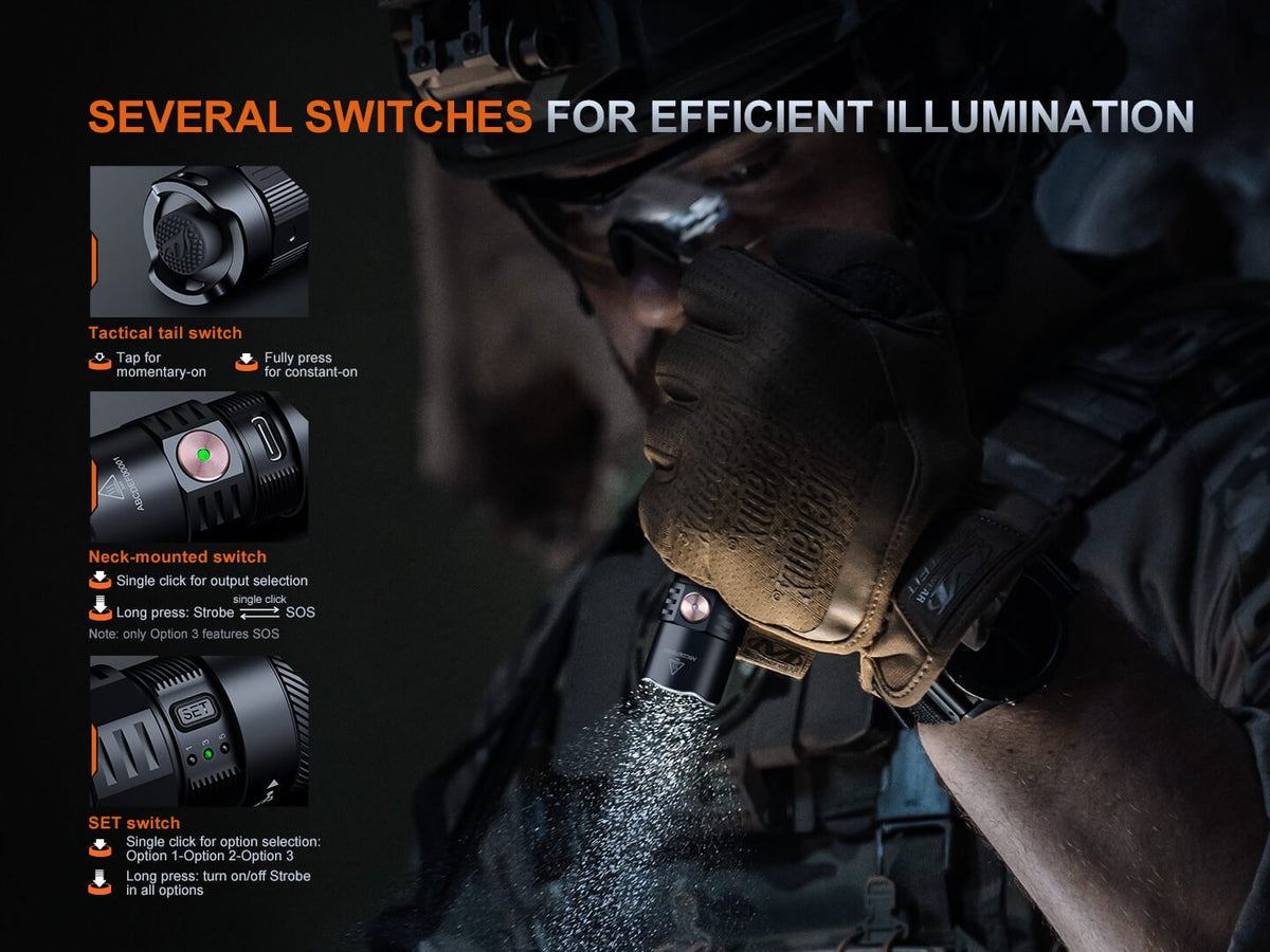 Fenix PD35R ACE Multi-mode Tactical Flashlight - Energize Trek