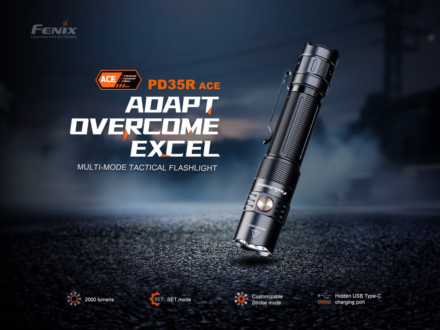 Fenix PD35R ACE Multi-mode Tactical Flashlight - Energize Trek