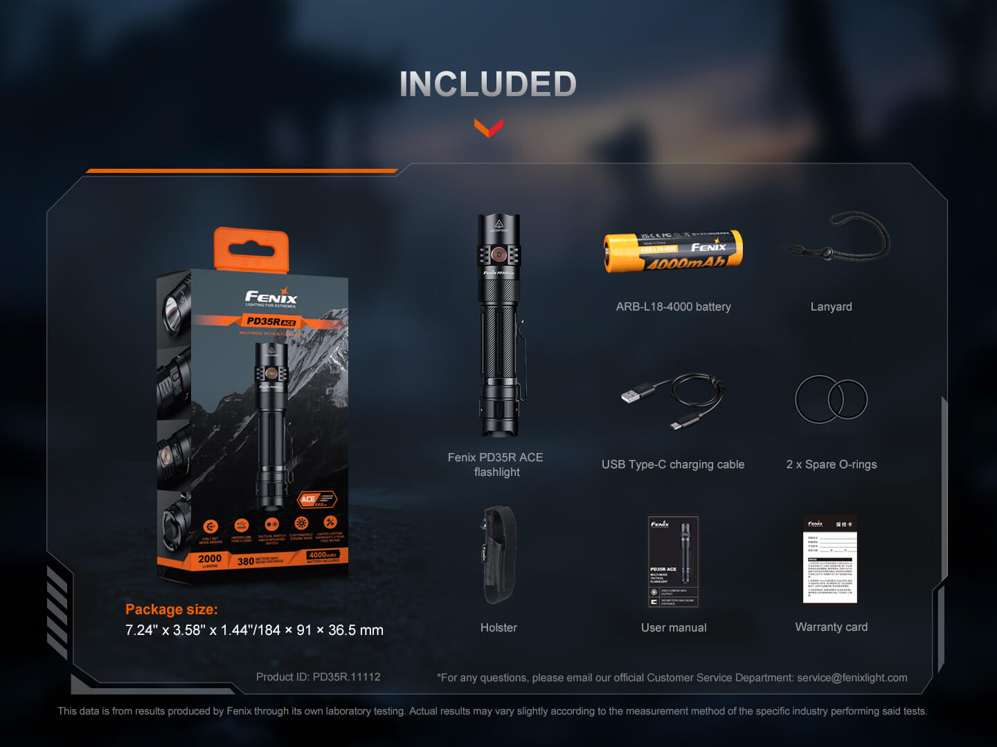 Fenix PD35R ACE Multi-mode Tactical Flashlight - Energize Trek