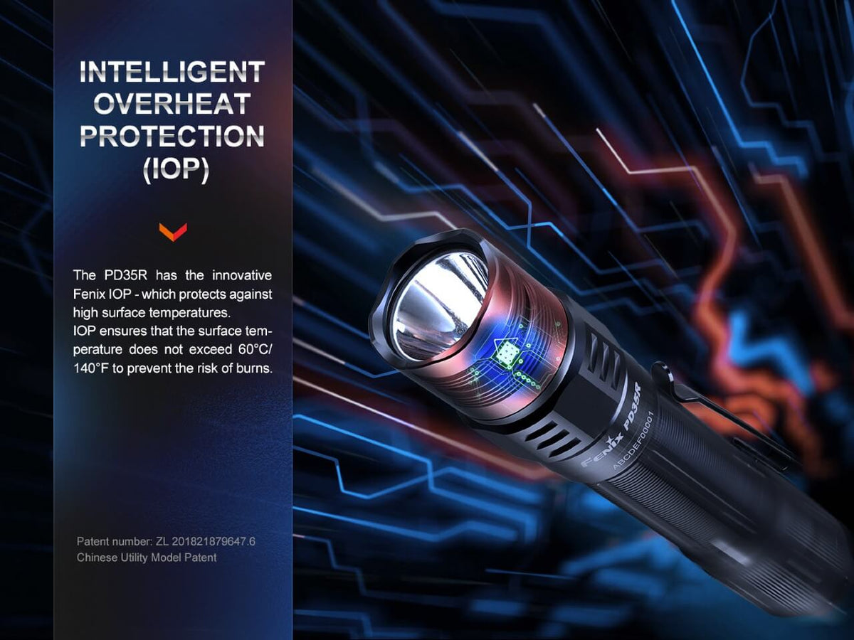 Fenix PD35R Compact Rechargeable Tactical Flashlight - Energize Trek