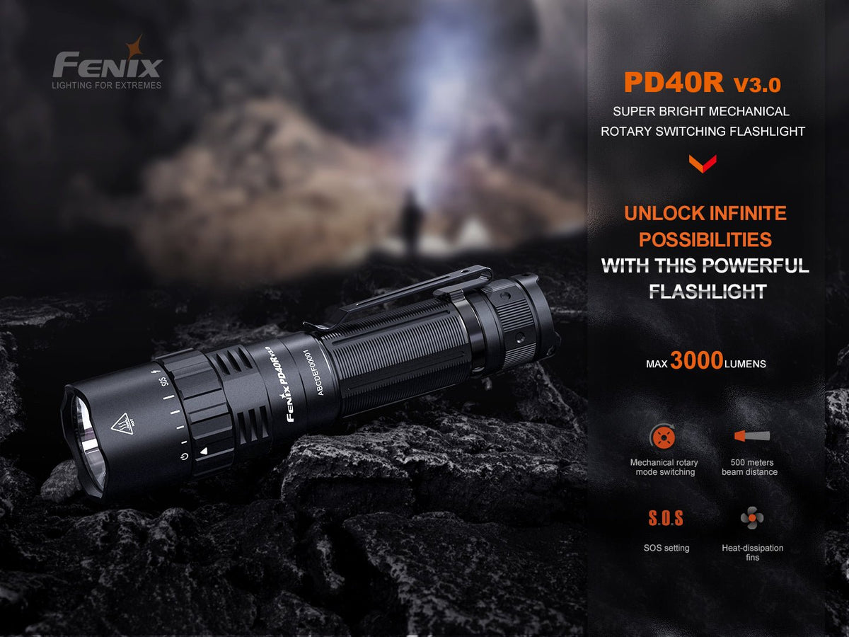 Fenix PD40R V3 Rechargeable Flashlight - Energize Trek