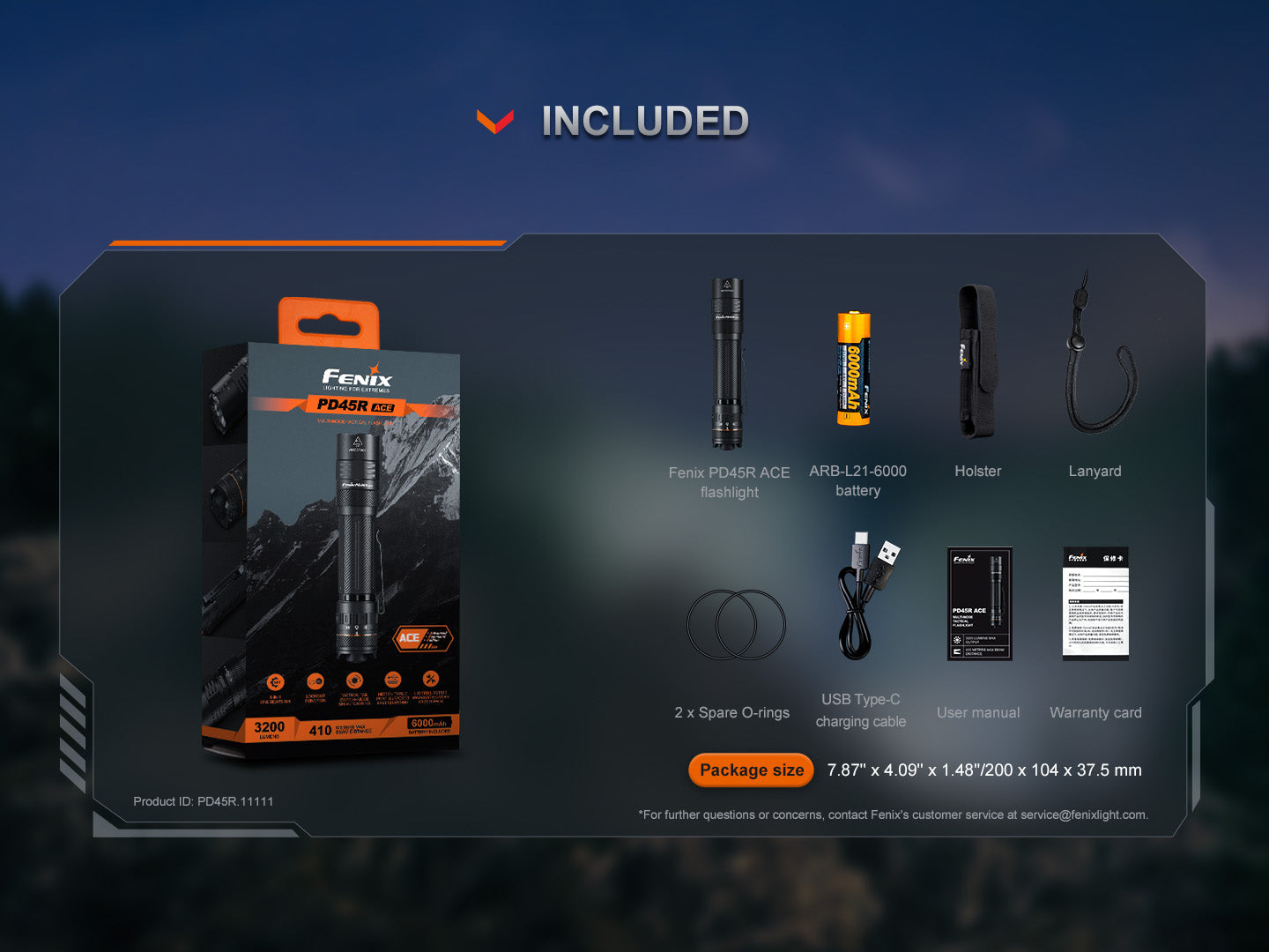 Fenix PD45R ACE Multi-Mode Tactical Flashlight - Energize Trek