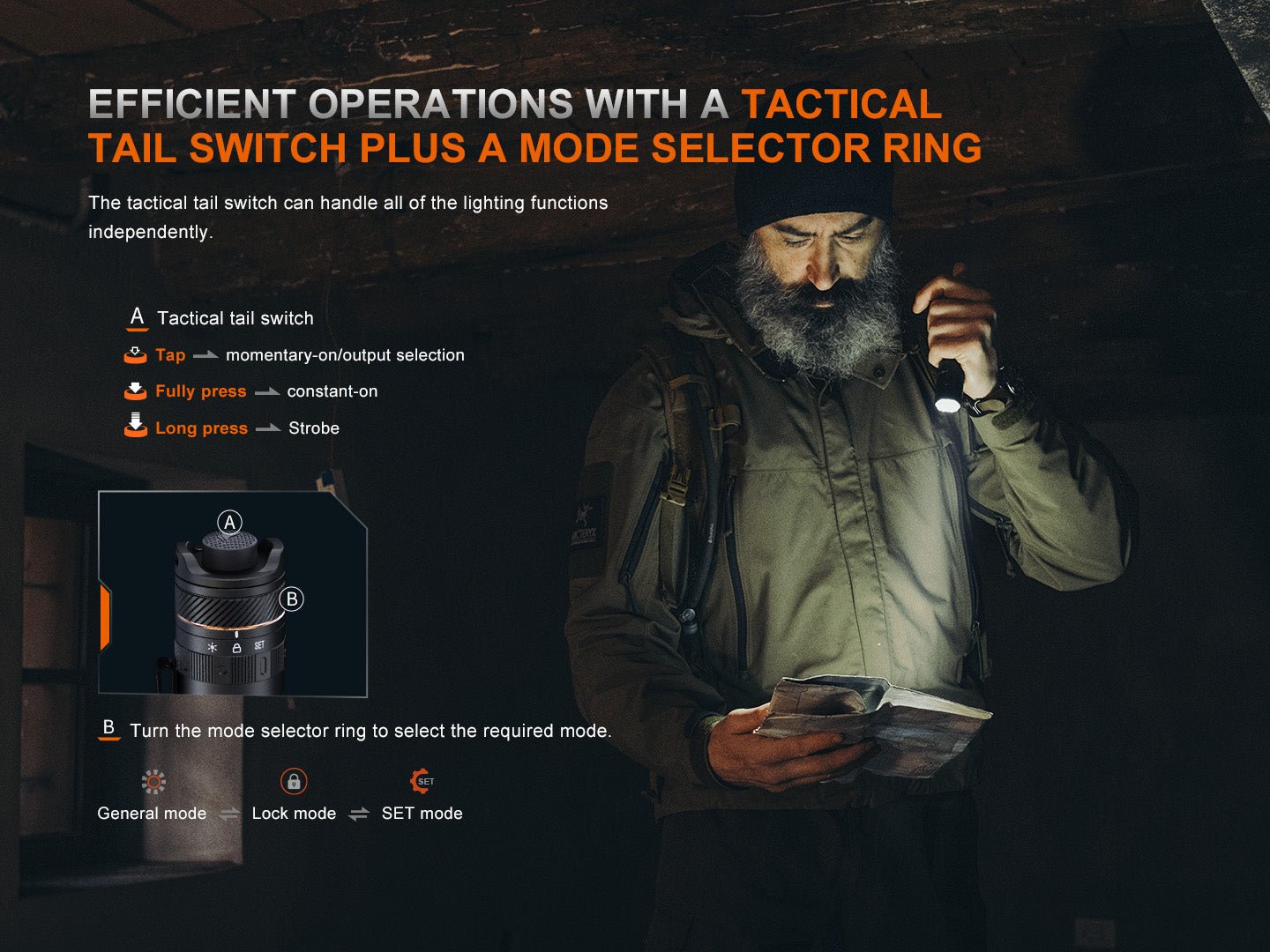 Fenix PD45R ACE Multi-Mode Tactical Flashlight - Energize Trek
