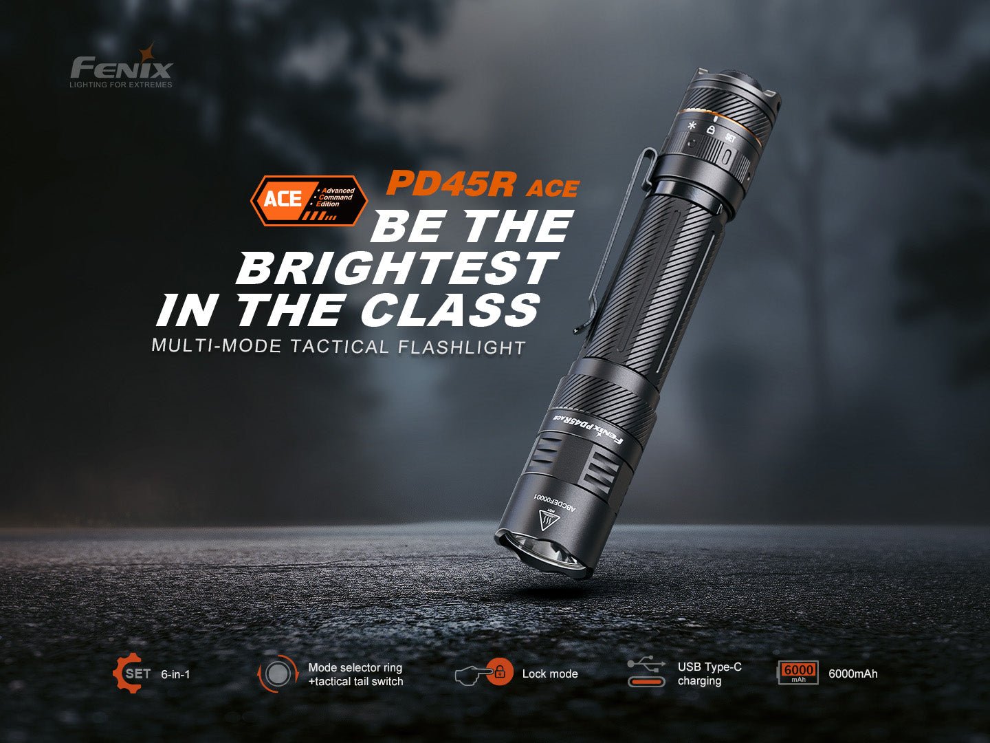 Fenix PD45R ACE Multi-Mode Tactical Flashlight - Energize Trek