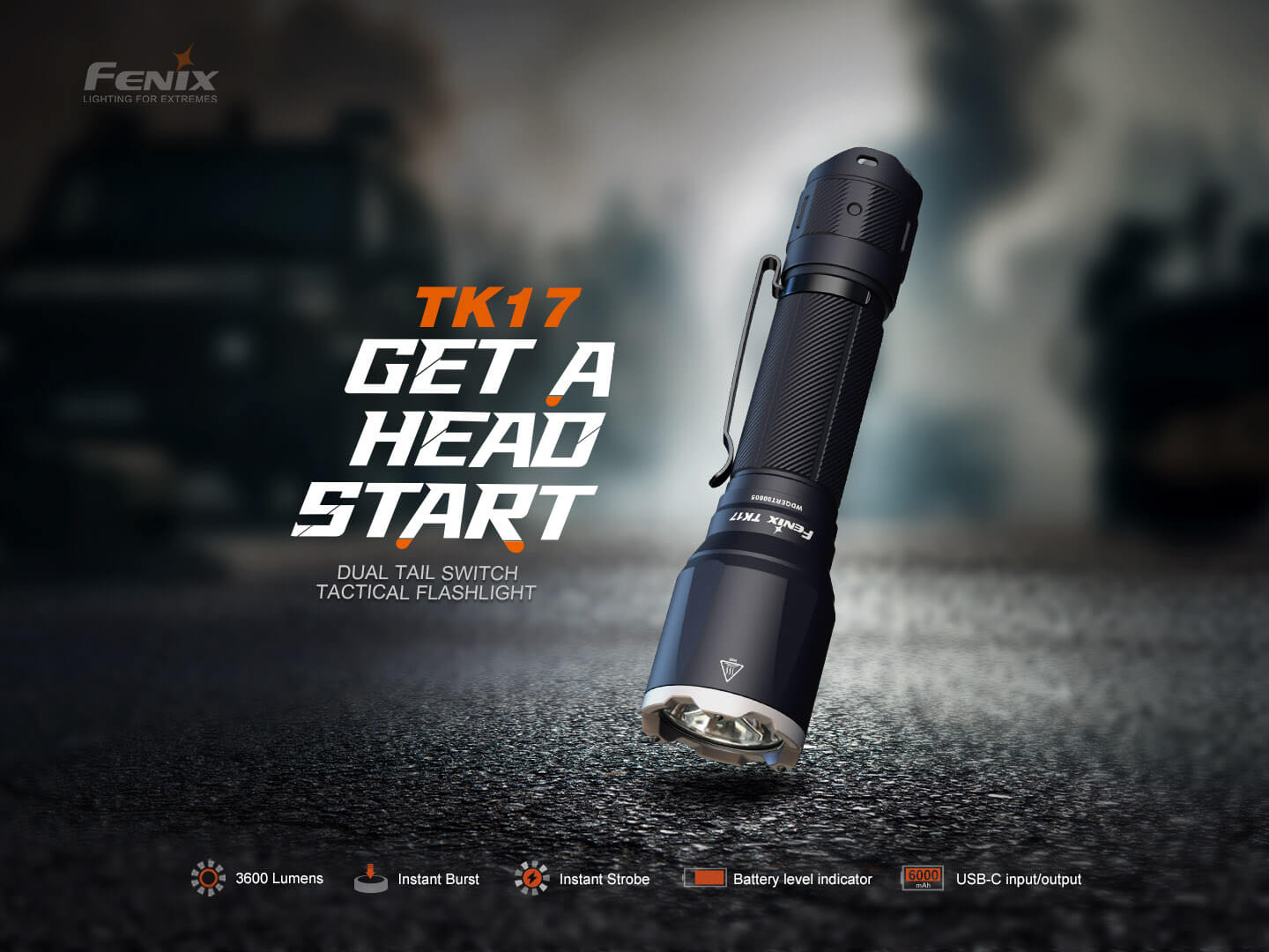 Fenix TK17 Dual Switch Tactical Flashlight - Energize Trek