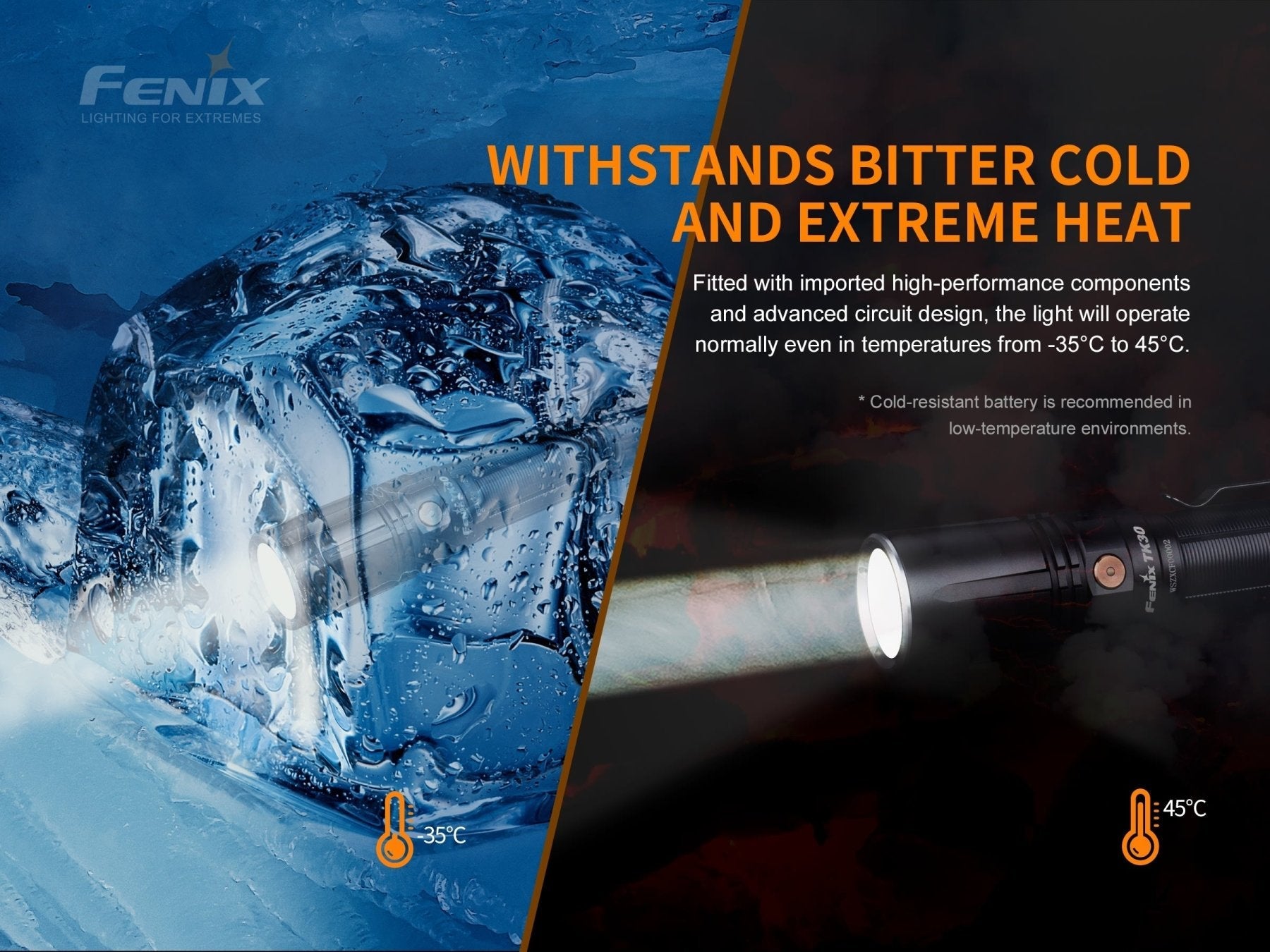 Fenix TK30 White Laser LED Flashlight - Energize Trek