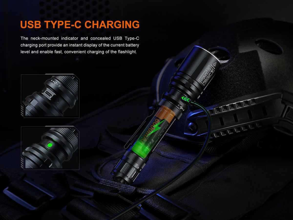 Fenix TK30R Tactical White Laser Rechargeable Flashlight - Energize Trek