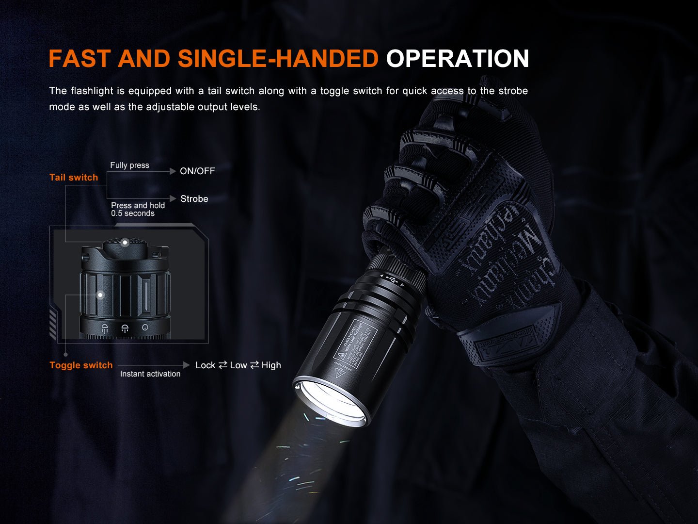 Fenix TK30R Tactical White Laser Rechargeable Flashlight - Energize Trek
