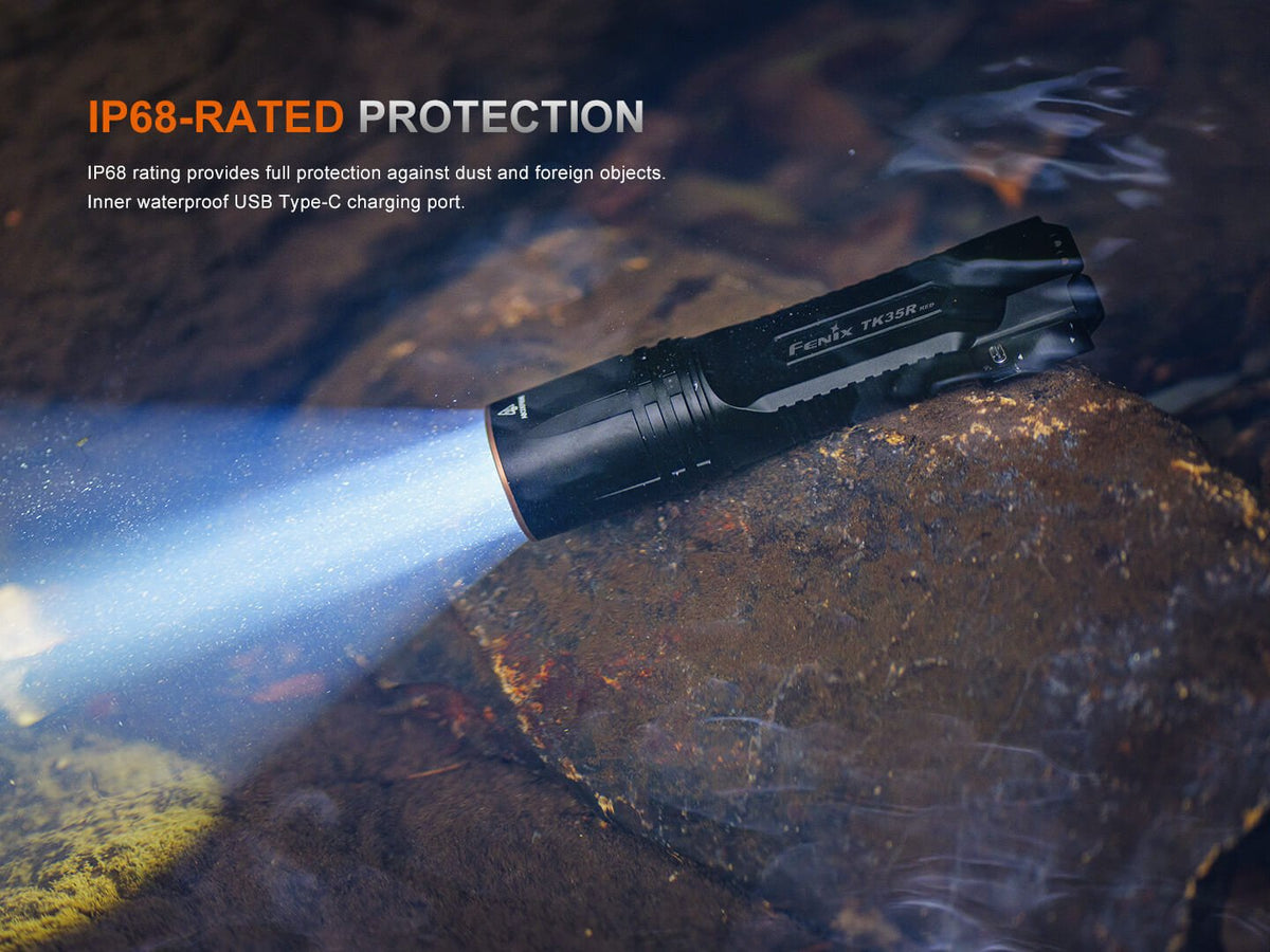 Fenix TK35R Rechargeable High-Performance Tactical Flashlight - Energize Trek