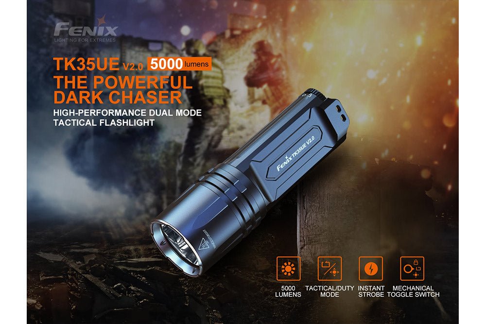 Fenix TK35UE V2.0 Flashlight - 5000 Lumens - Energize Trek