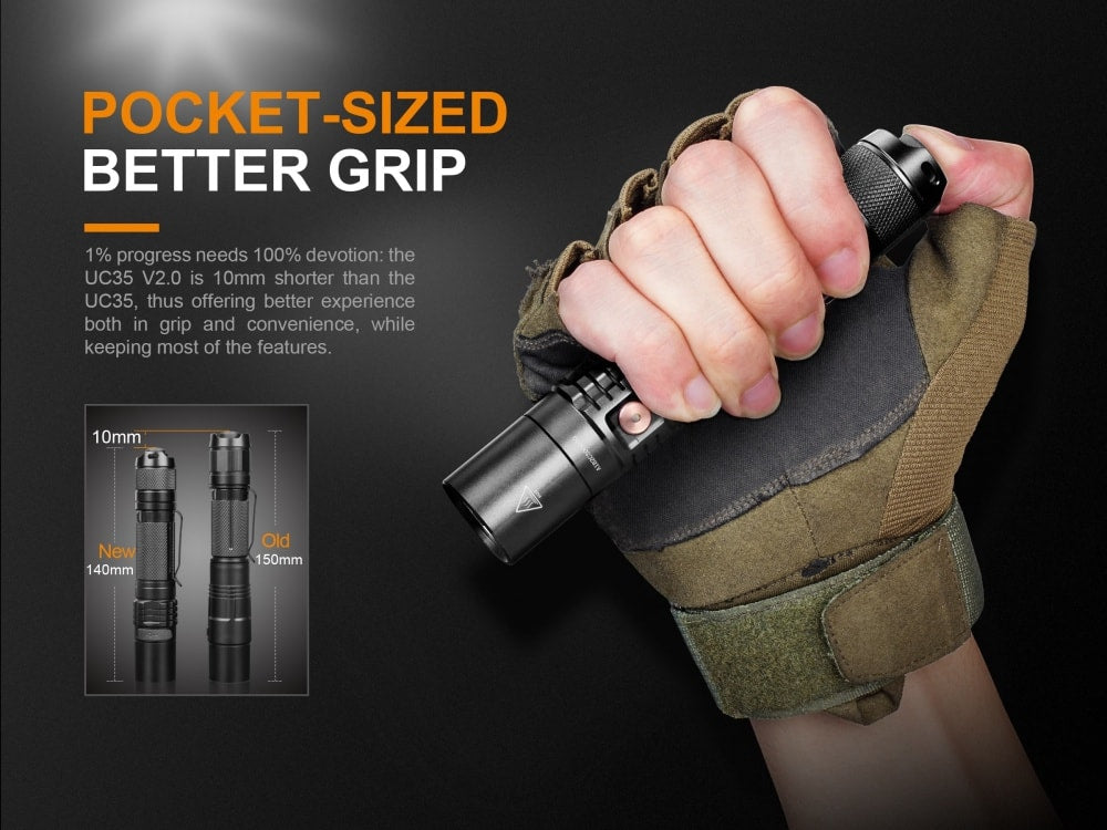 Fenix UC35 V2.0 LED Rechargeable EDC Flashlight - Energize Trek