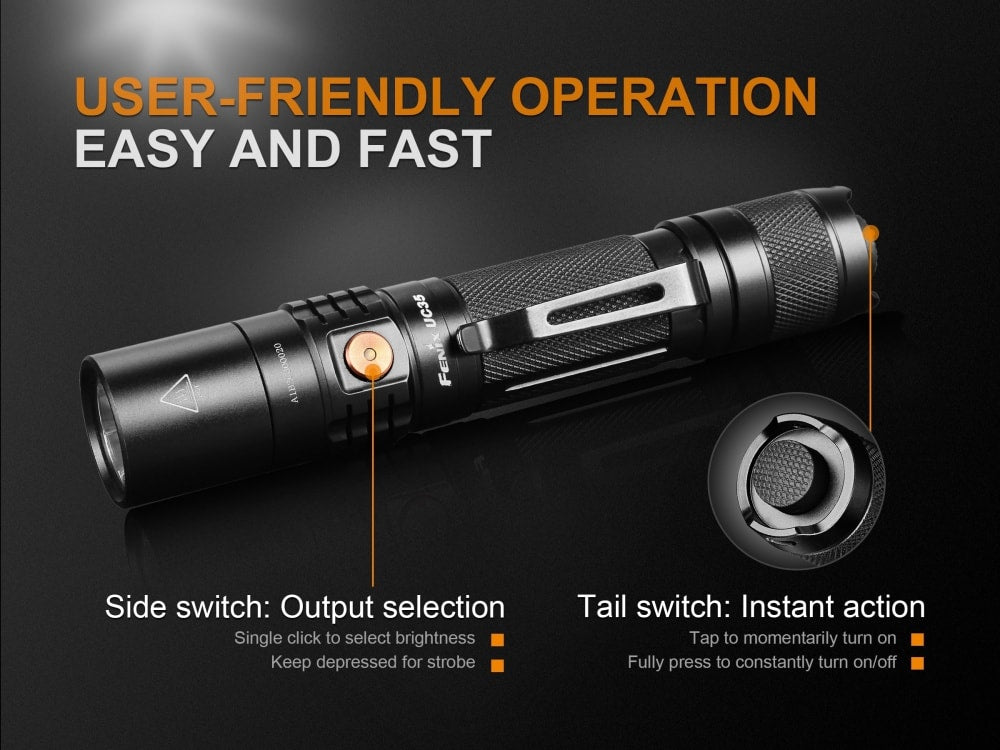 Fenix UC35 V2.0 LED Rechargeable EDC Flashlight - Energize Trek