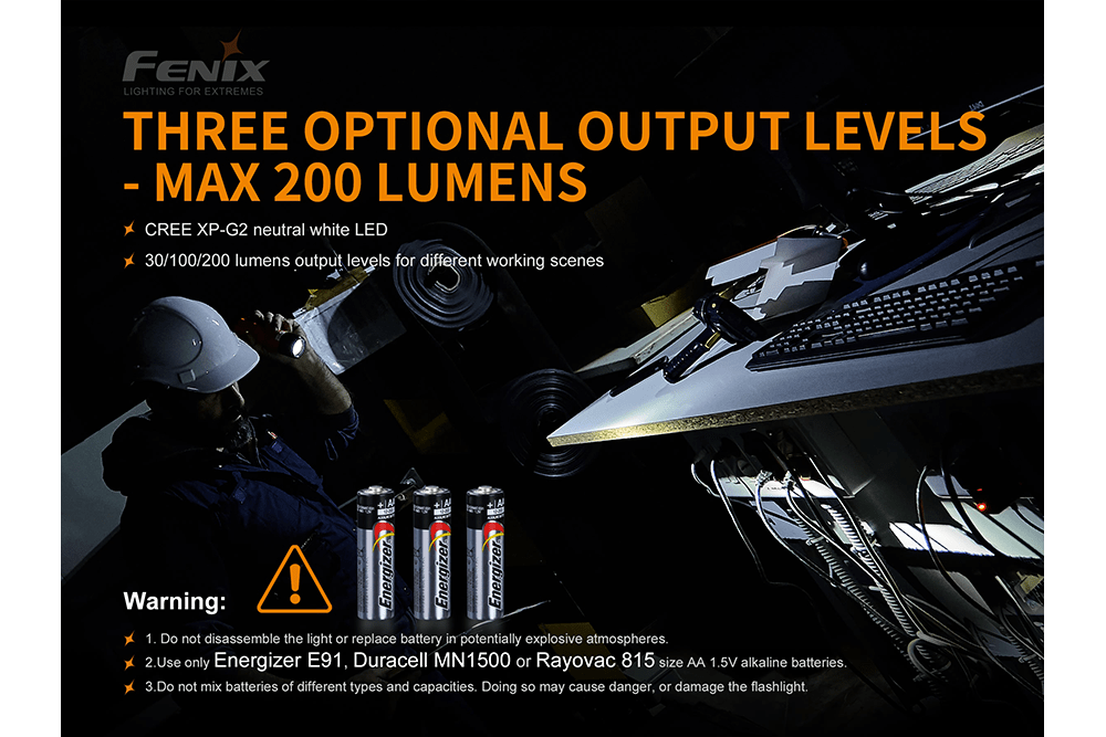 Fenix WF11E Intrinsically Safe Flashlight - Energize Trek