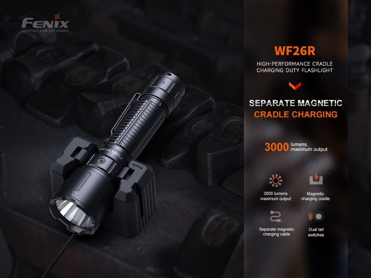 Fenix WF26R Cradle Charging LED Work Flashlight - Energize Trek
