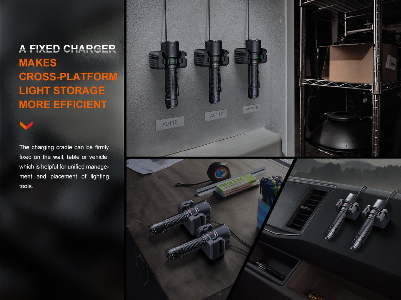 Fenix WF26R Cradle Charging LED Work Flashlight - Energize Trek