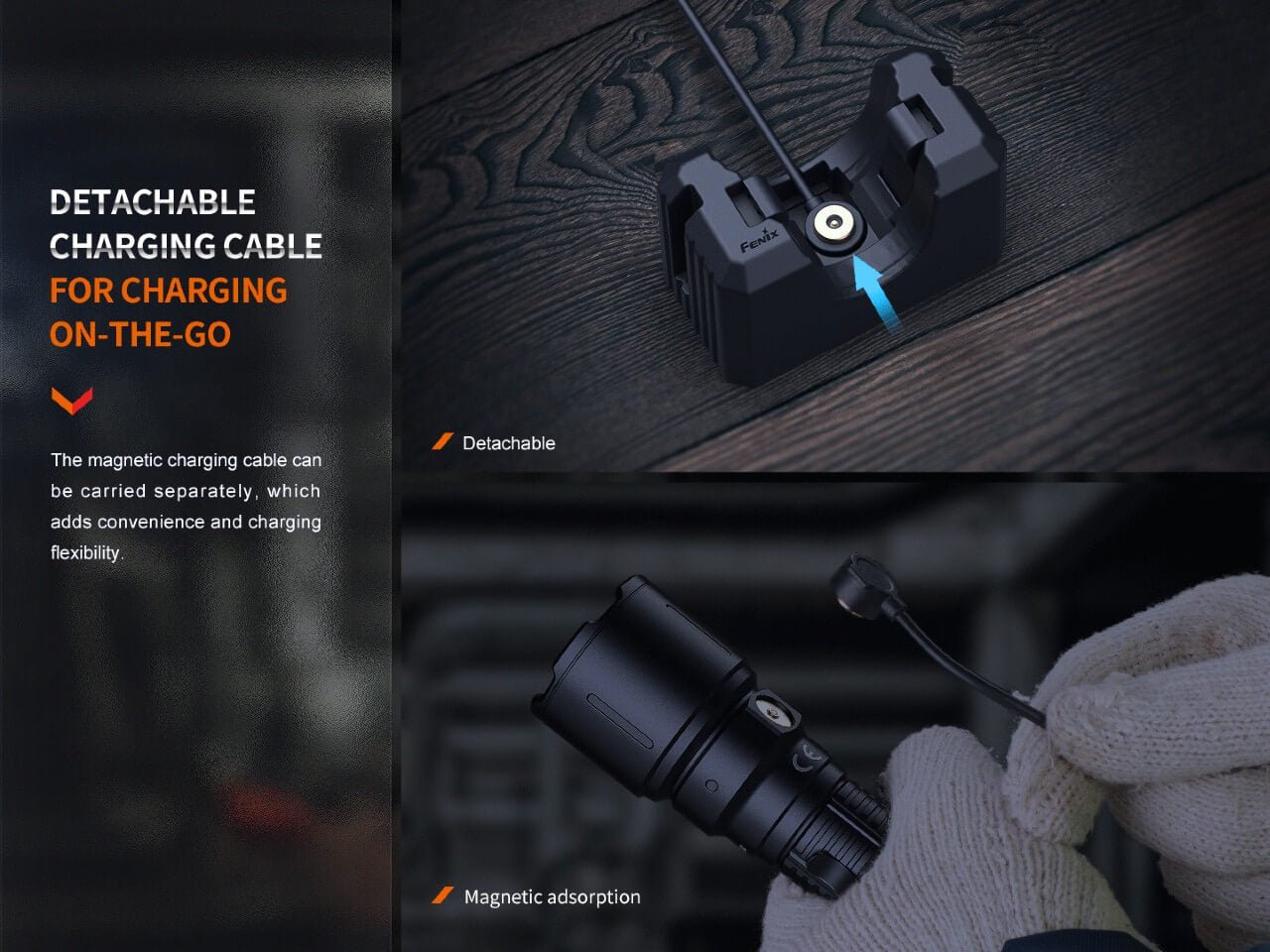 Fenix WF26R Cradle Charging LED Work Flashlight - Energize Trek