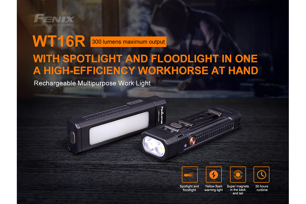 Fenix WT16R Rechargeable Work Light - Energize Trek