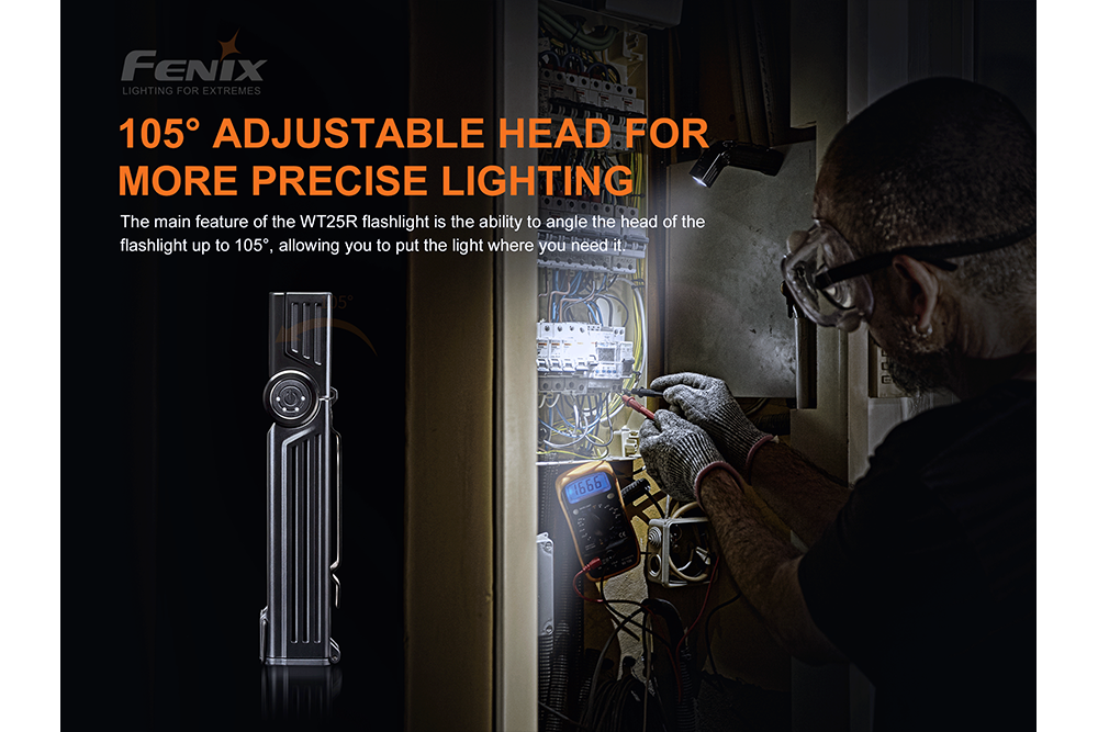 Fenix WT25R Adjustable Head LED Flashlight - 1000 Lumens - Energize Trek