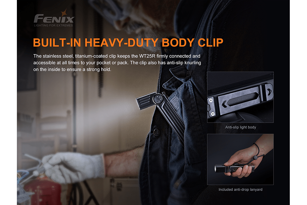 Fenix WT25R Adjustable Head LED Flashlight - 1000 Lumens - Energize Trek