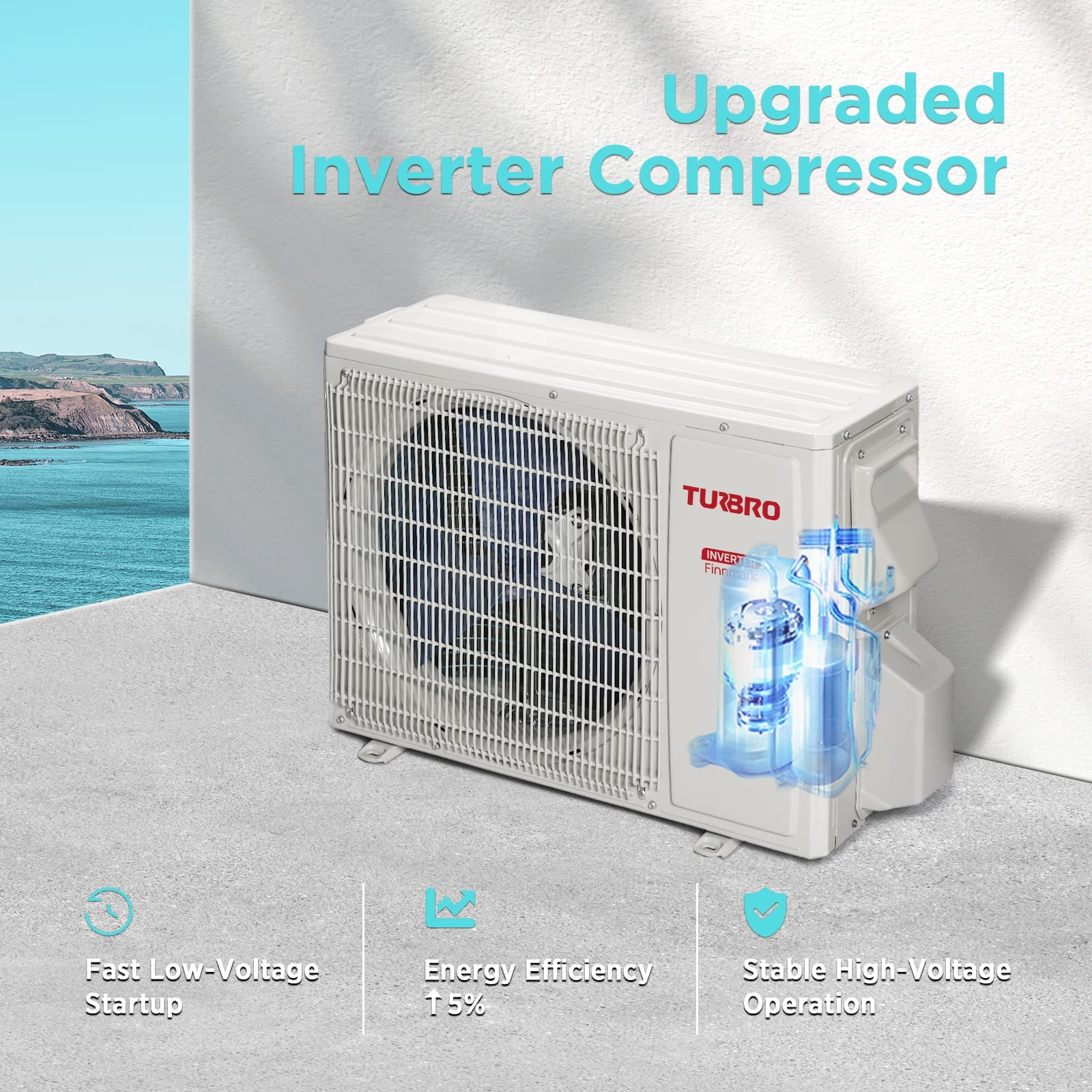 Finnmark 18000 BTU WiFi Ductless Mini Split AC with Heat Pump, 230V (R32 Refrigerant) - Energize Trek