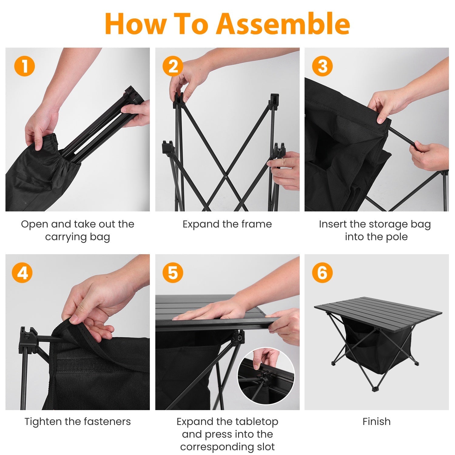 Foldable Camping Table With Storage Basket Rustproof Portable Aluminum Alloy Roll-Up Camping Table With Carrying Bag For Camping Hiking BBQ Picnic Fis - Energize Trek