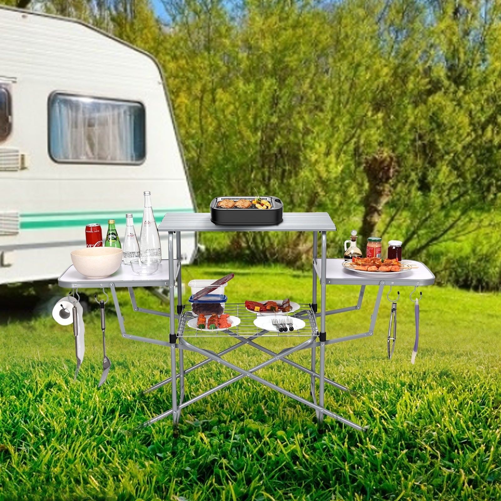 Foldable Outdoor BBQ Table Grilling Stand - Energize Trek