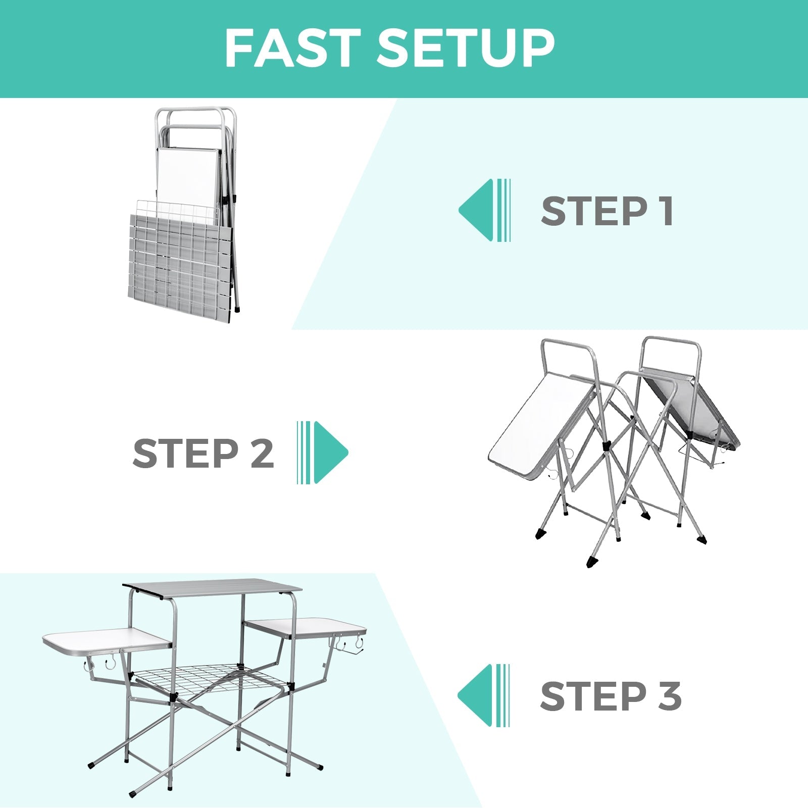 Foldable Outdoor BBQ Table Grilling Stand - Energize Trek