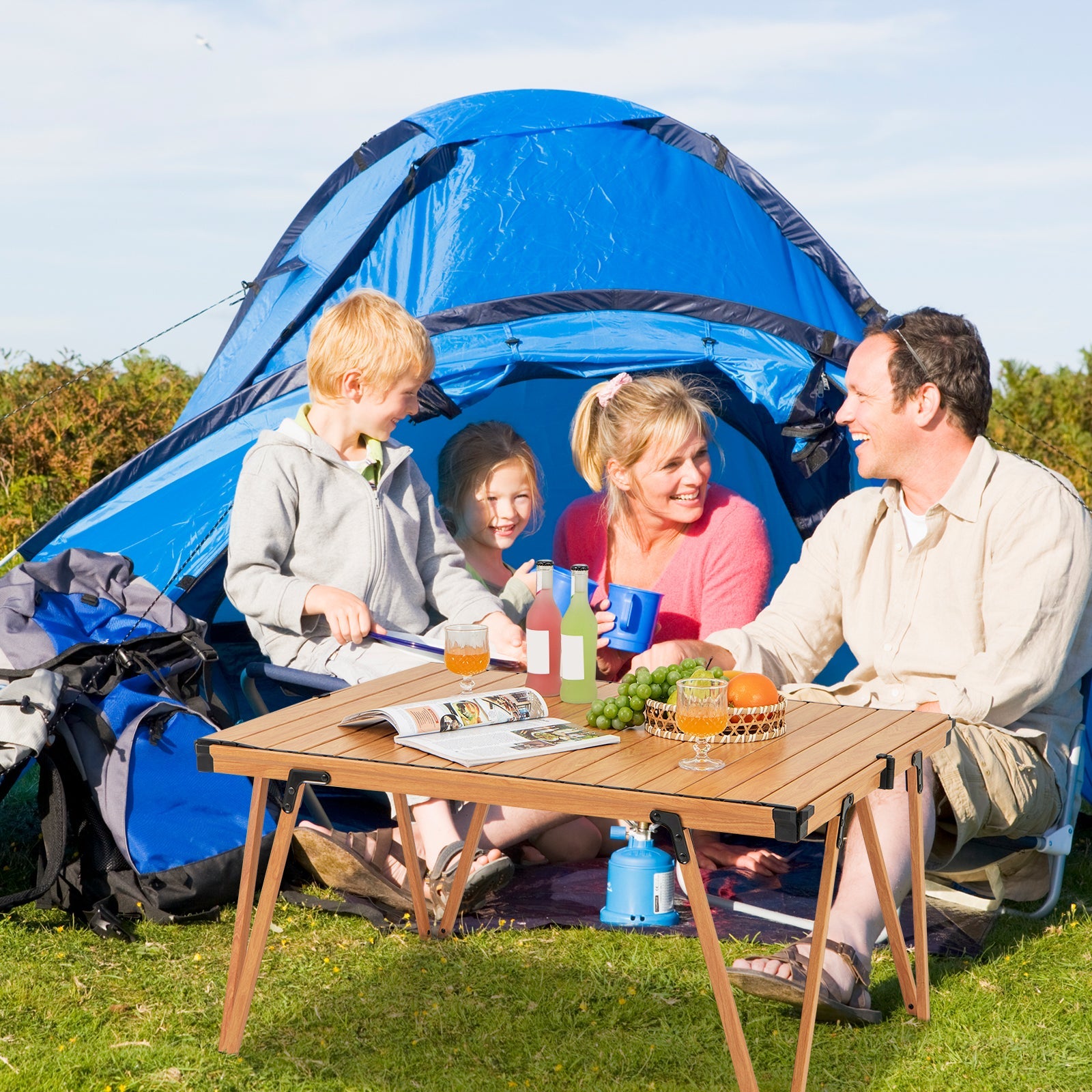 Folding Camping Table Picnic Table with Storage Bag and Waterproof Desktop - Energize Trek