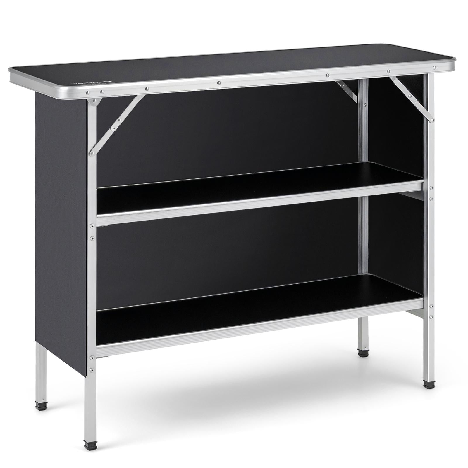 Folding Camping Table with 2-Tier Open Shelves for Outdoor BBQ - Energize Trek