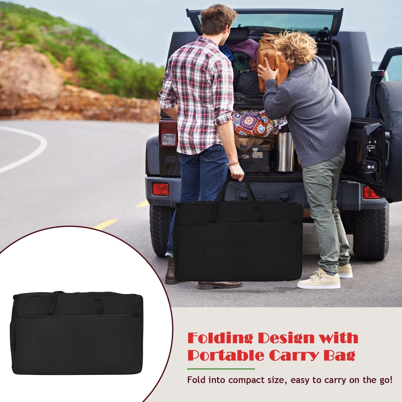 Folding Camping Table with Storage Organizer - Energize Trek