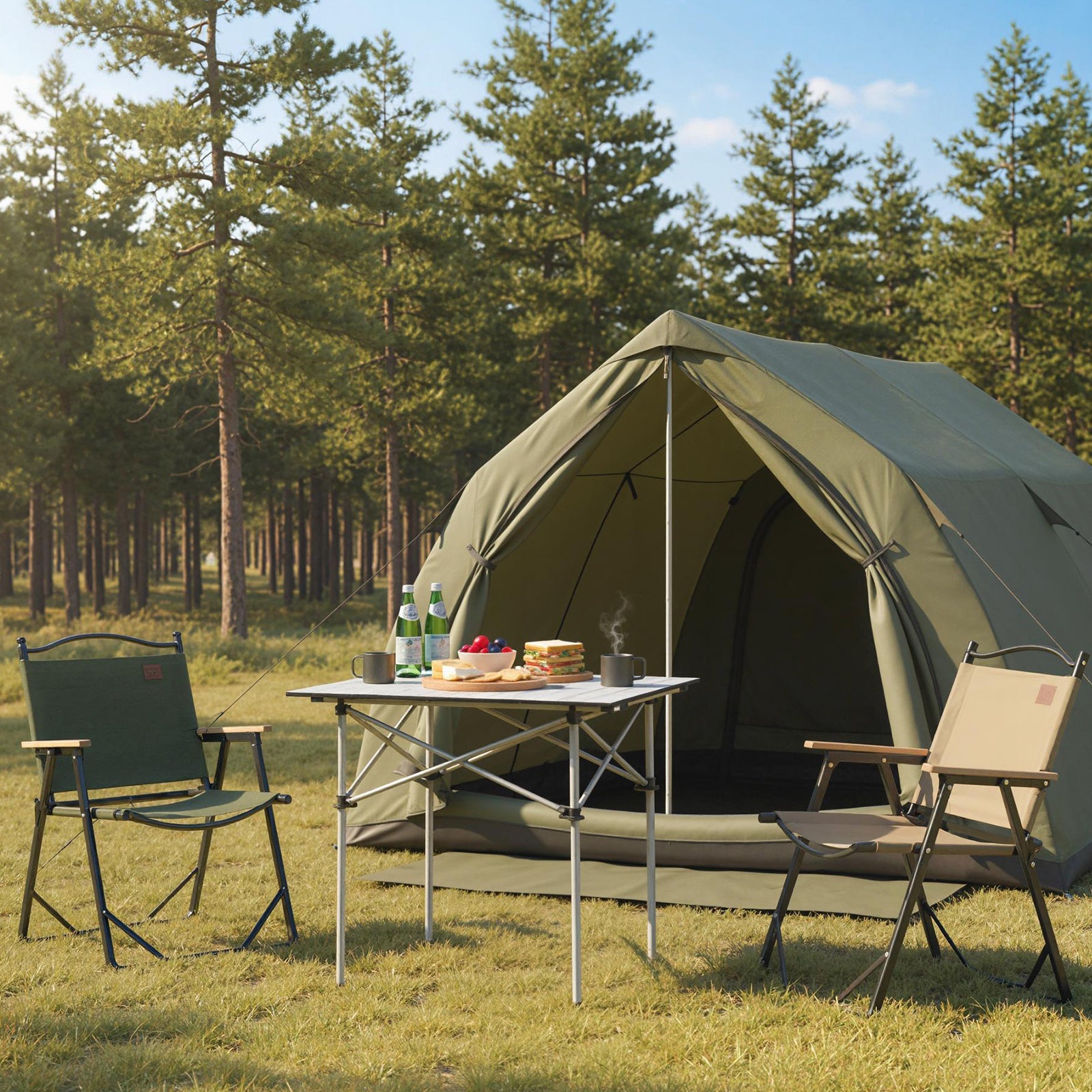 Folding Roll-up Camping Table with Metal Legs - Energize Trek