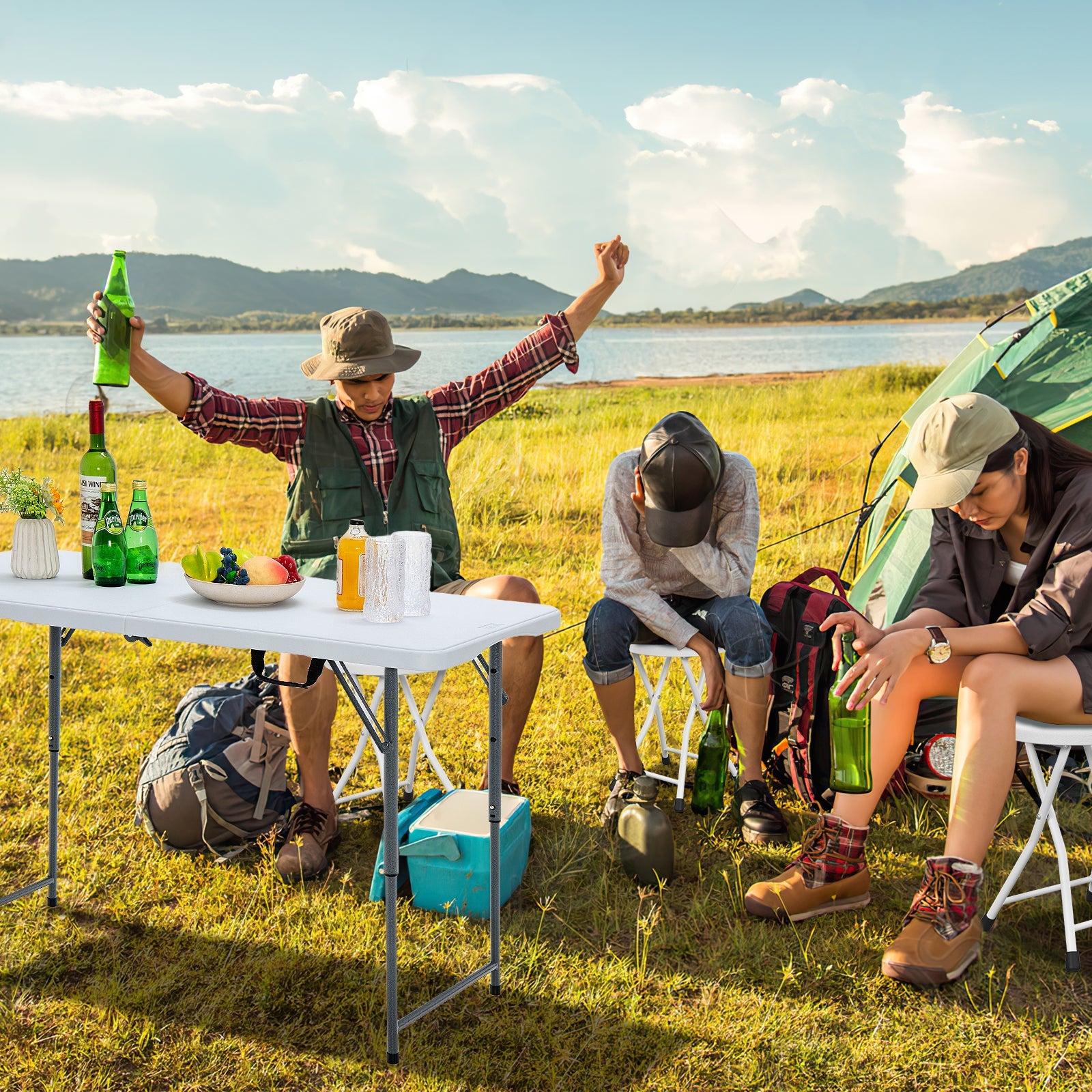 Folding Stool with Built-in Handle for Adults - Energize Trek
