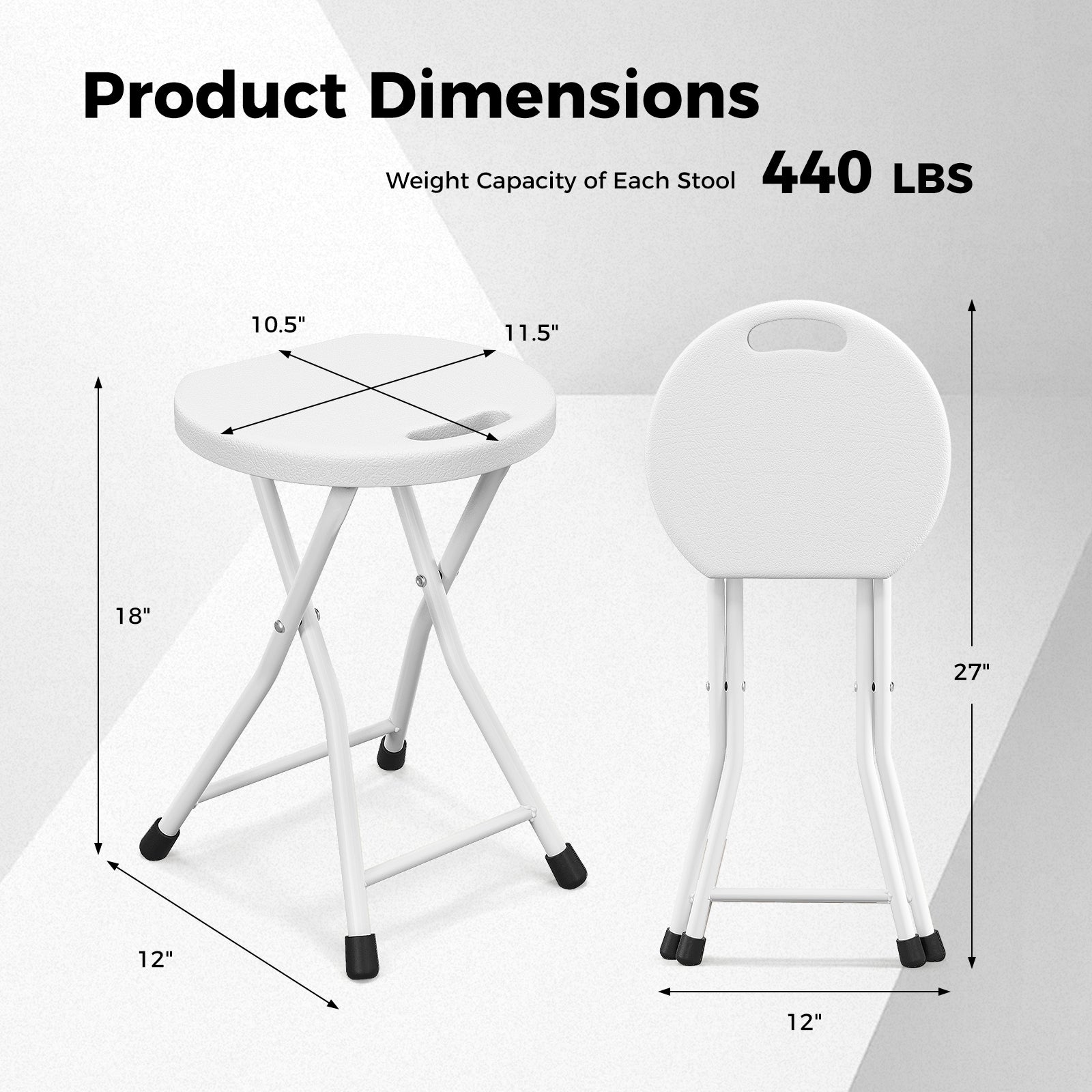Folding Stool with Built-in Handle for Adults - Energize Trek