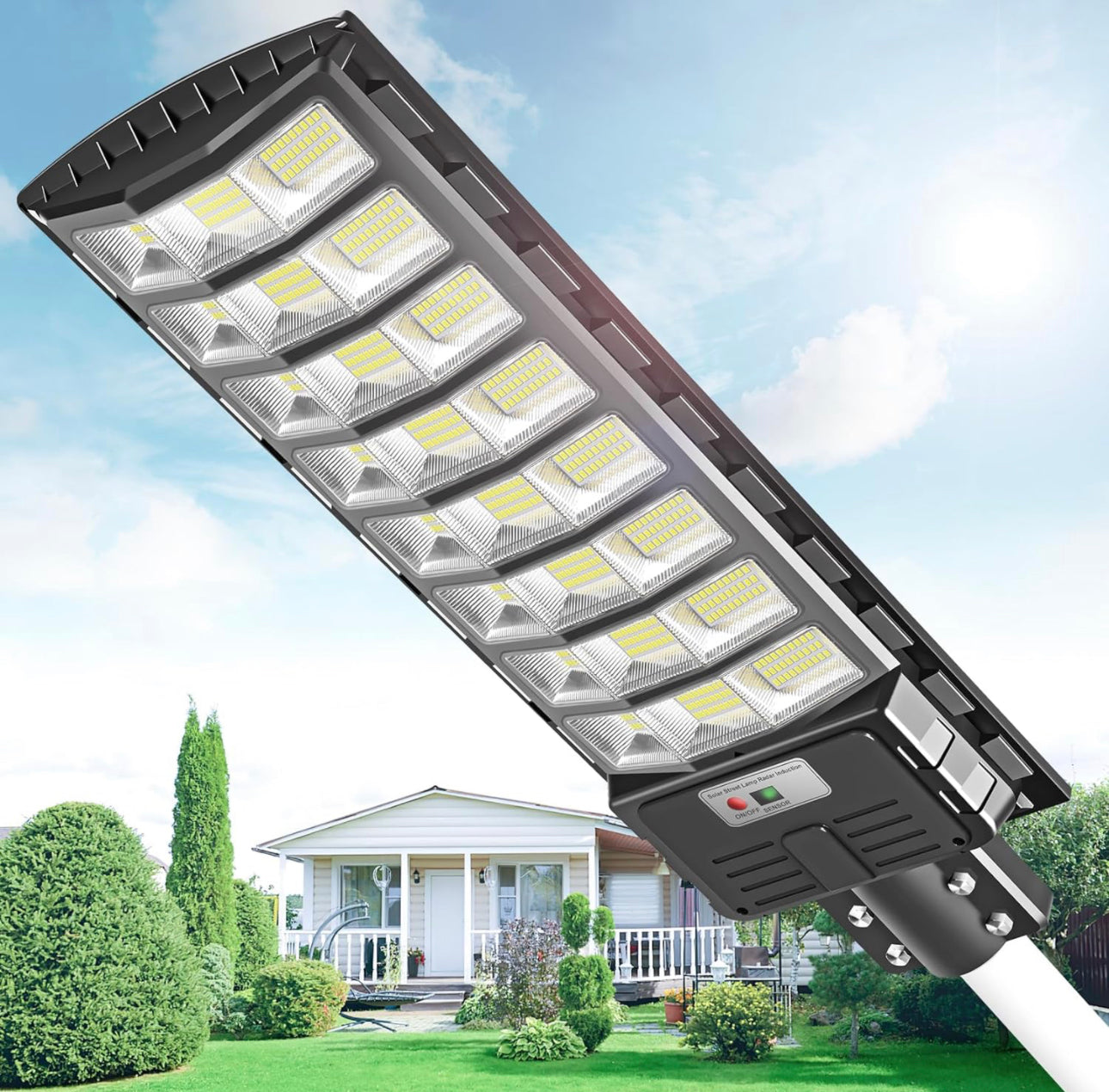 2200W Solar Street Light Parking Lot Lights, 6500K Solar Led Outdoor Lights, Solar Lights Outdoor Waterproof, Dusk to Dawn - Energize Trek