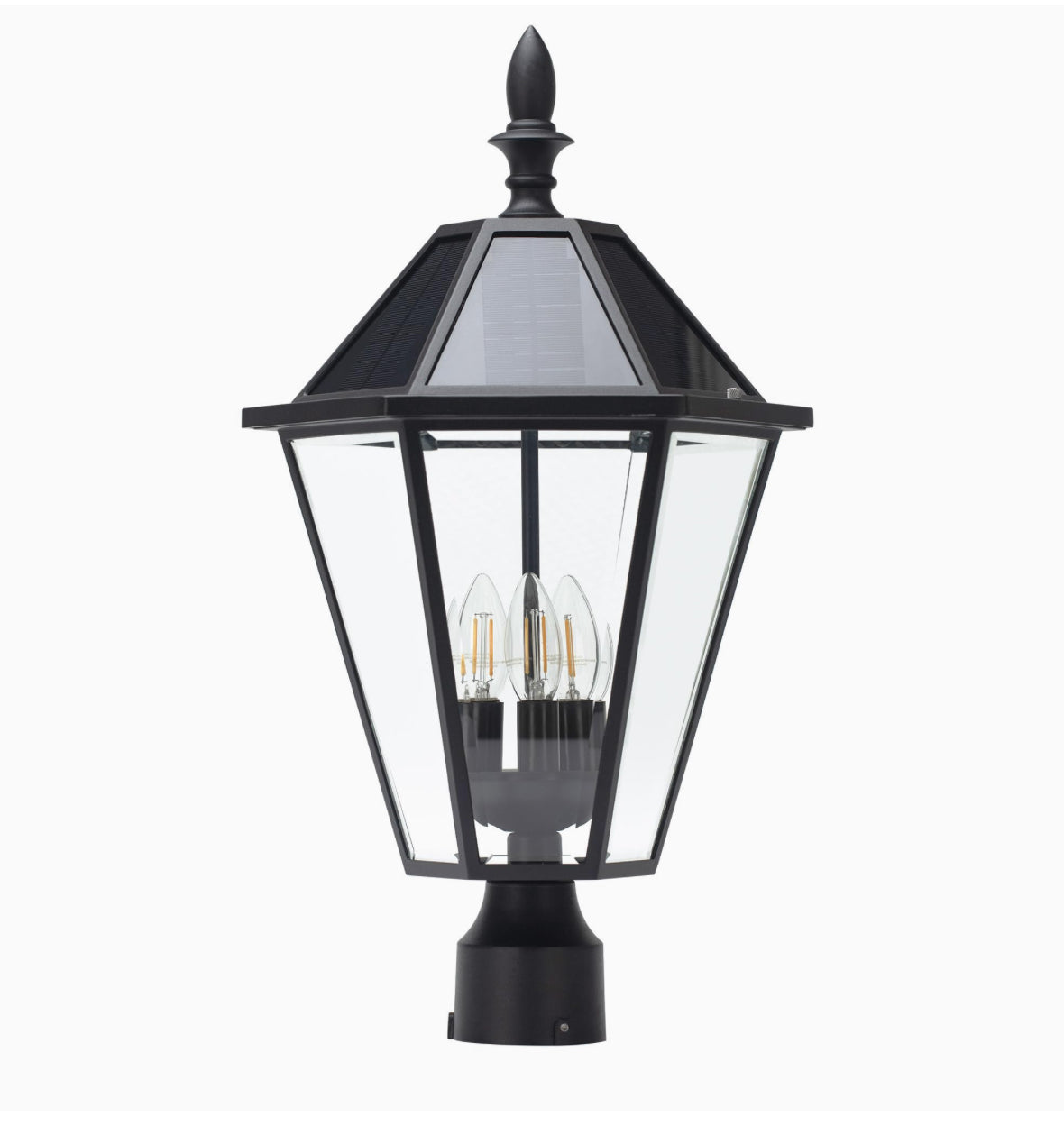 SmartYard LED Post Solar Light 22’ Outdoor,Dusk to Dawn Vintage Street Lights, 300LM, 2700K,Cast Aluminum - Energize Trek