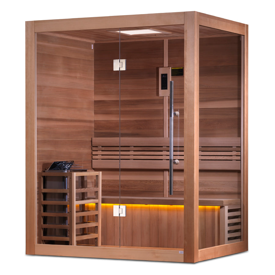SAUNA EVOLUTION®  Indoor Modern Solid Wood Steam Sauna Glass 15 - Energize Trek