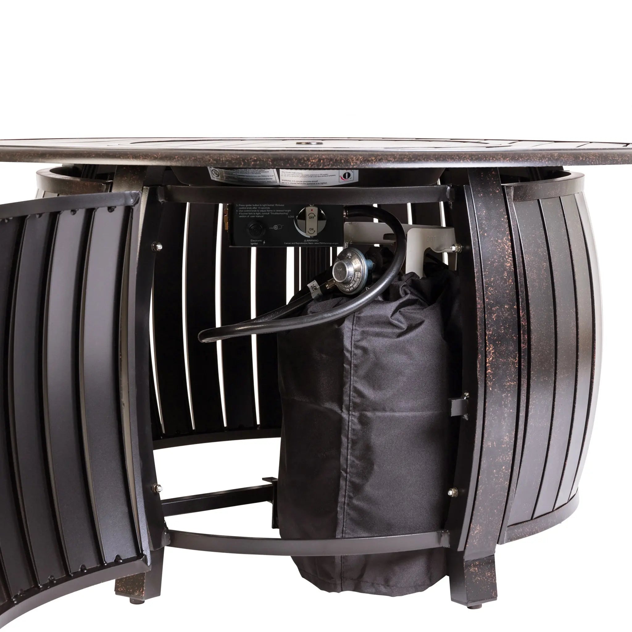 Grand Cooper 44" Round Aluminum Convertible Gas Fire Pit Table - Energize Trek