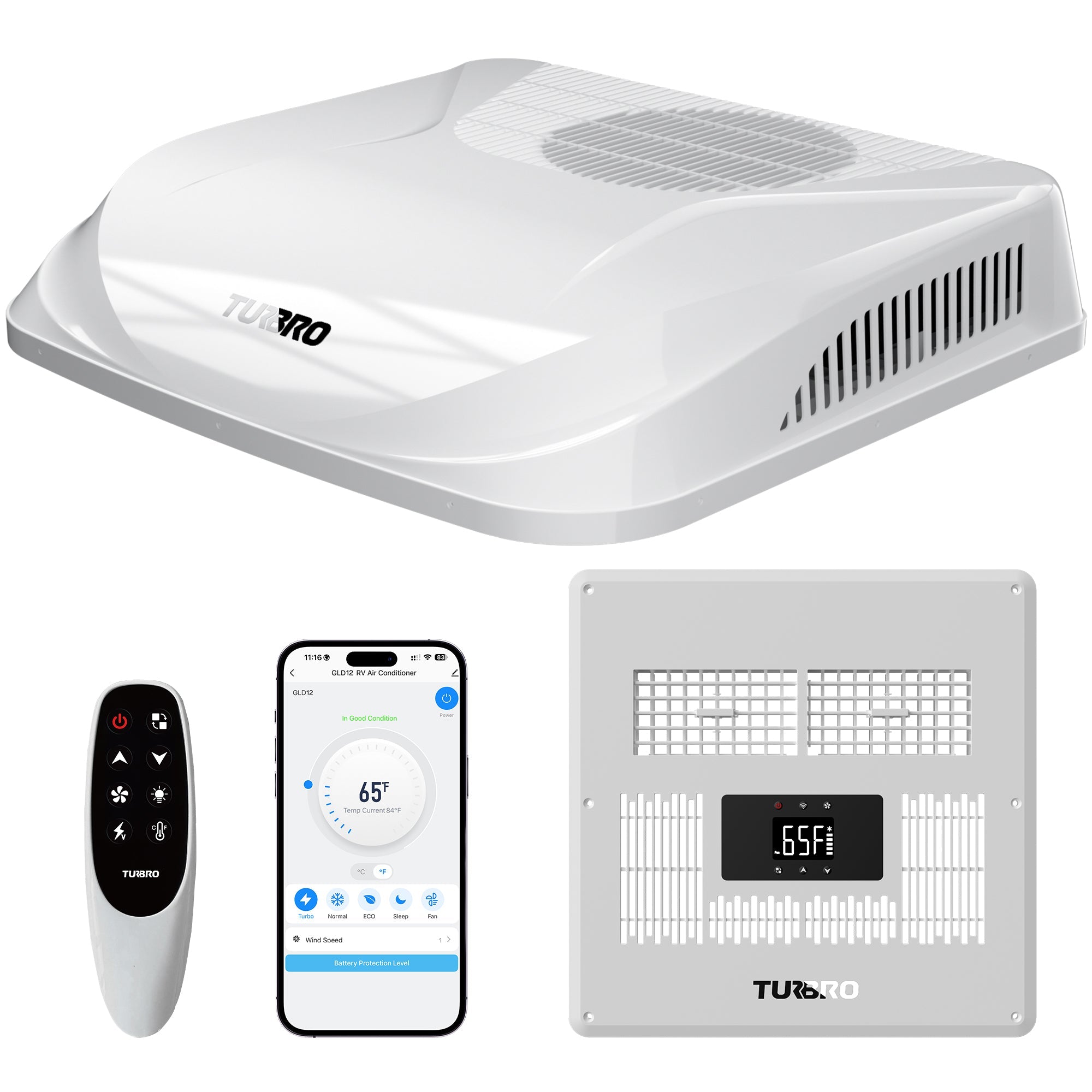 Greenland 12,000 BTU 12V DC Inverter Rooftop RV Air Conditioner - Energize Trek