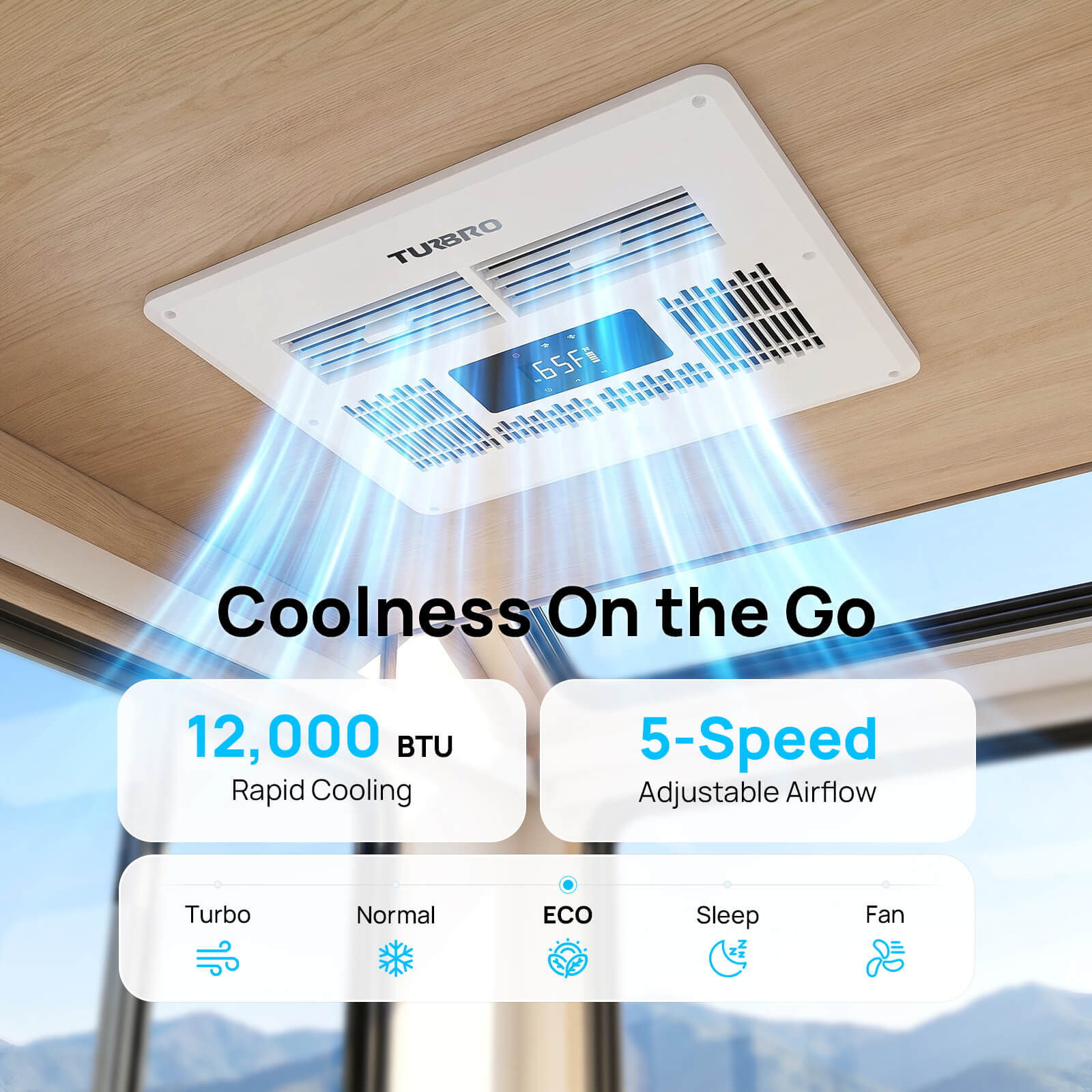 Greenland 12,000 BTU 12V DC Inverter Rooftop RV Air Conditioner - Energize Trek