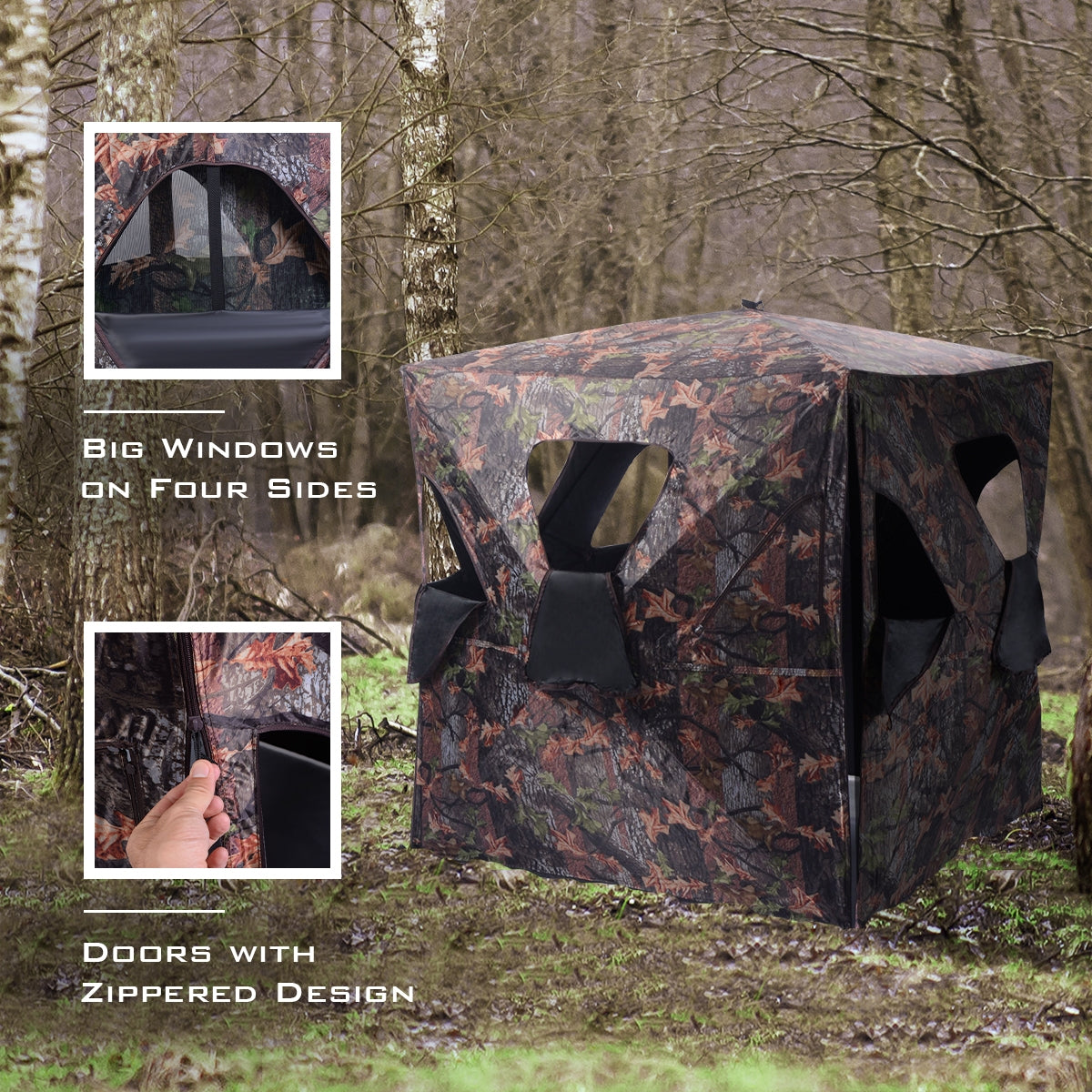 Ground Hunting Blind Portable Deer Pop Up Camo Hunter - Energize Trek