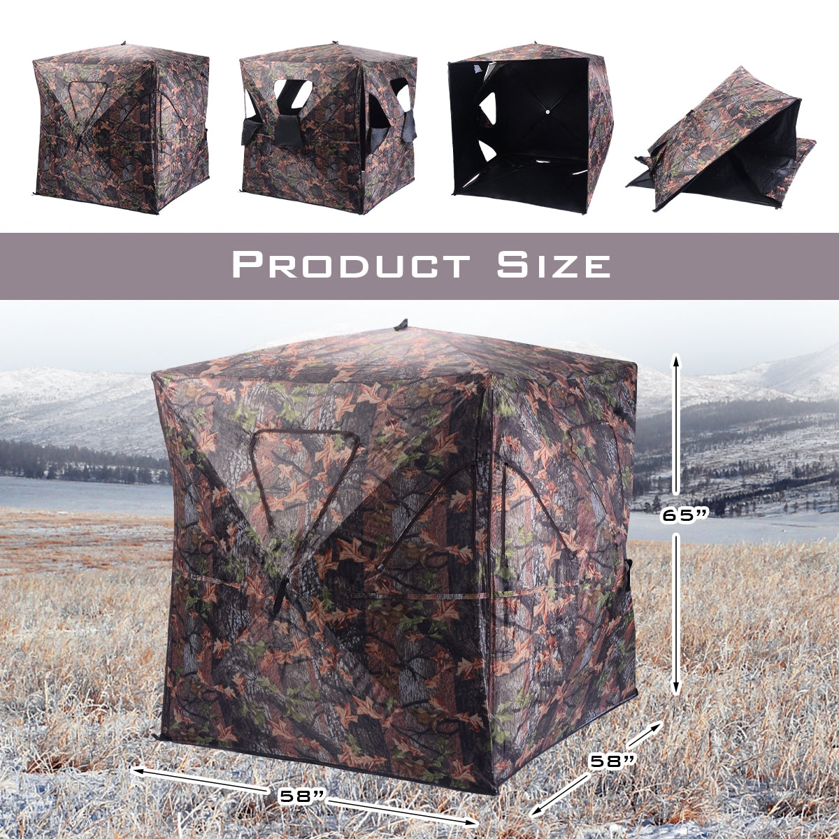 Ground Hunting Blind Portable Deer Pop Up Camo Hunter - Energize Trek