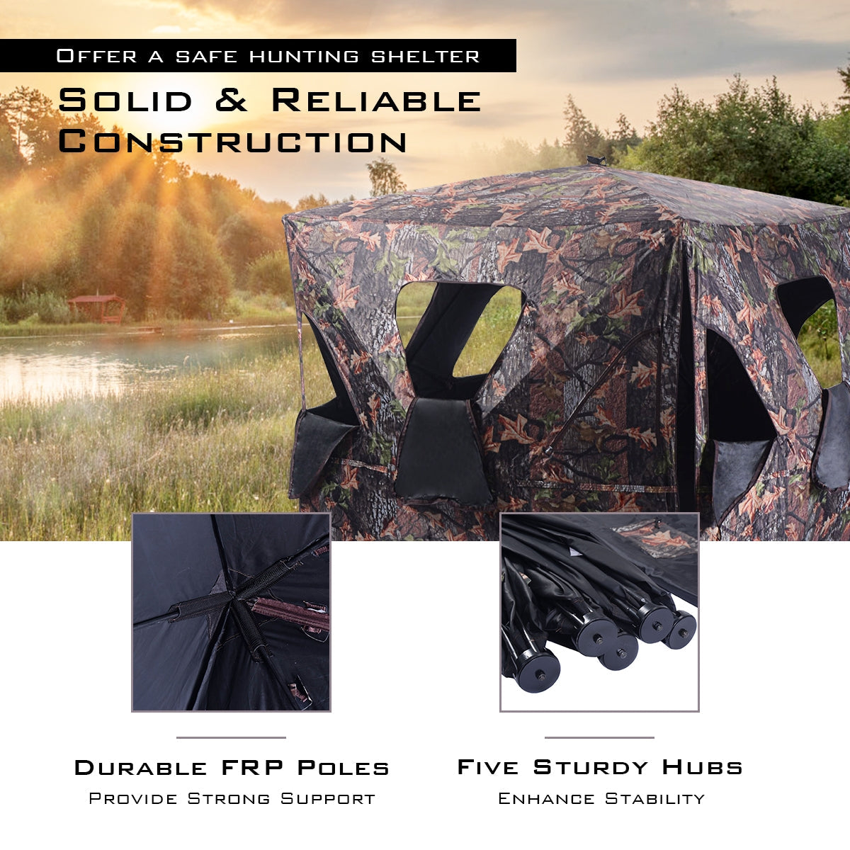 Ground Hunting Blind Portable Deer Pop Up Camo Hunter - Energize Trek