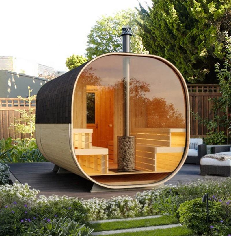 SAUNA EVOLUTION® Barrel Sauna Serenity Nature Air 6 - Energize Trek
