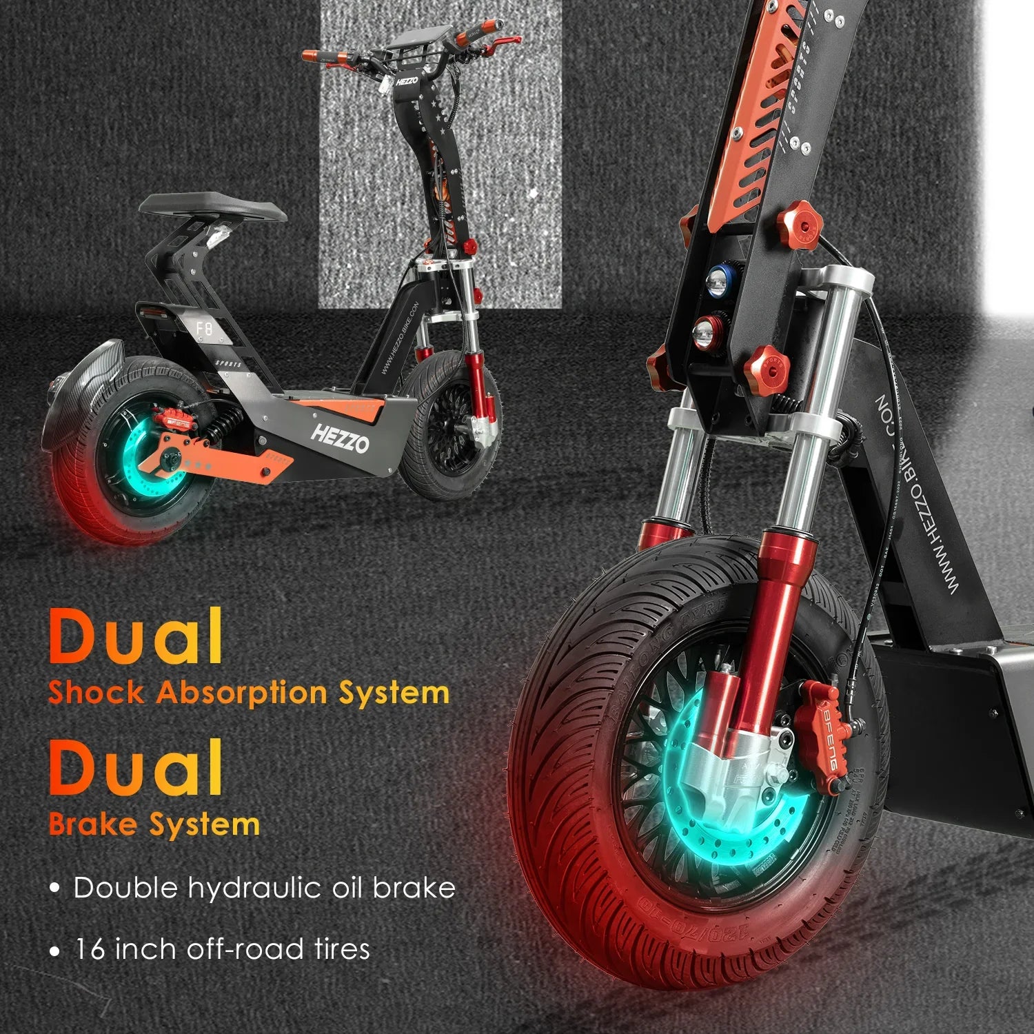 HEZZO-F8 Electric Scooter - 8000W Power, Max Speed 100 Km/h - Energize Trek