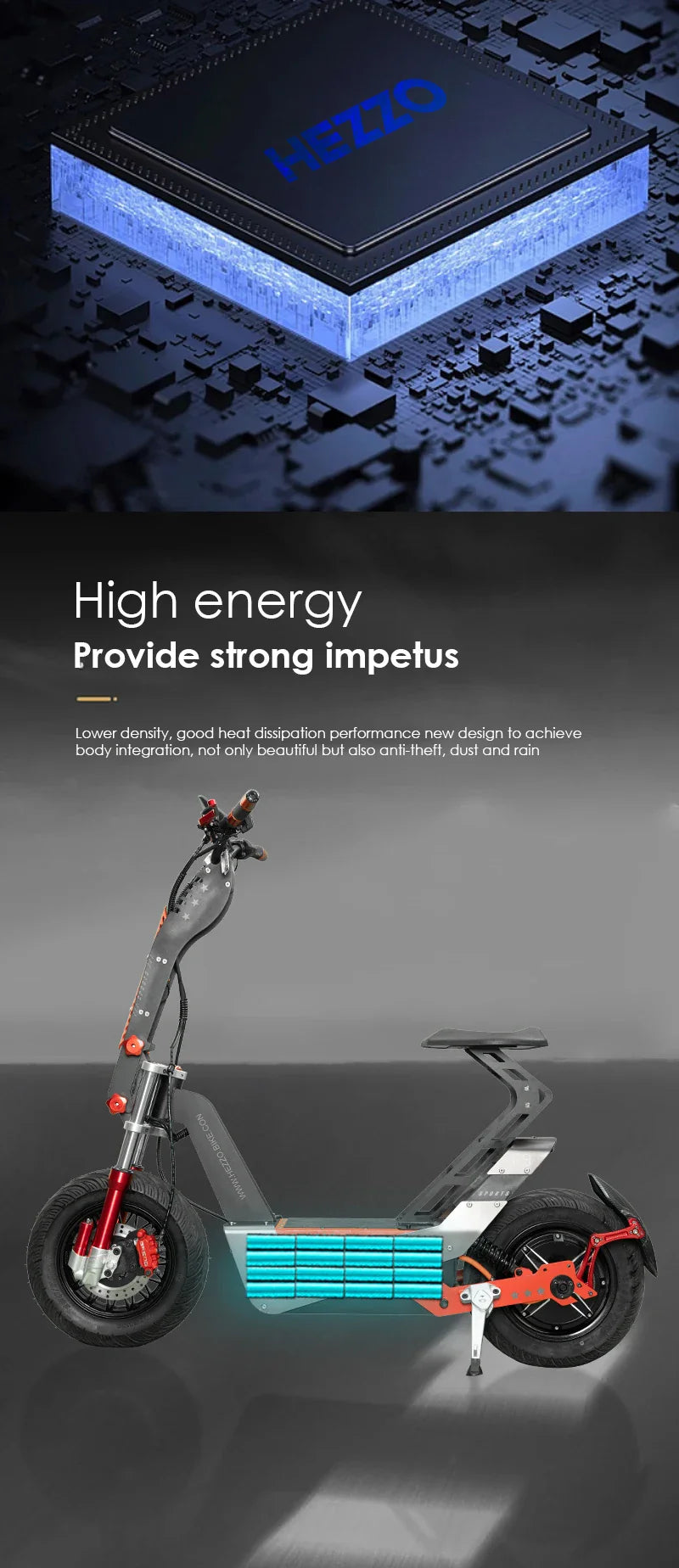 HEZZO-F8 Electric Scooter - 8000W Power, Max Speed 100 Km/h - Energize Trek