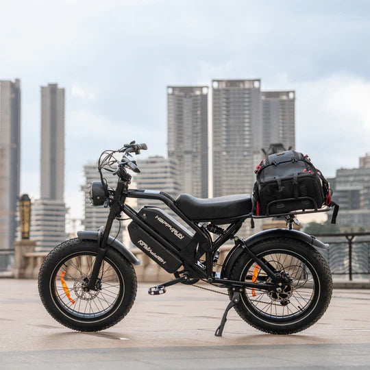 HappyRun G70 2000W Dual Battery Fast Electric Cargo Black Bike for Sale - Energize Trek